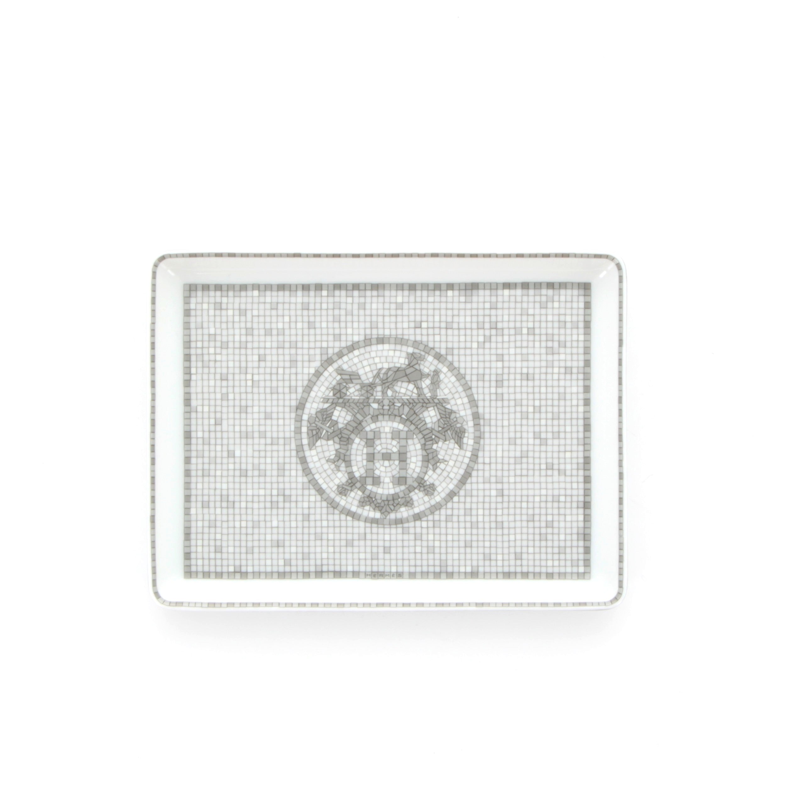 HERMÈS Small Mosaïque Platine Tray