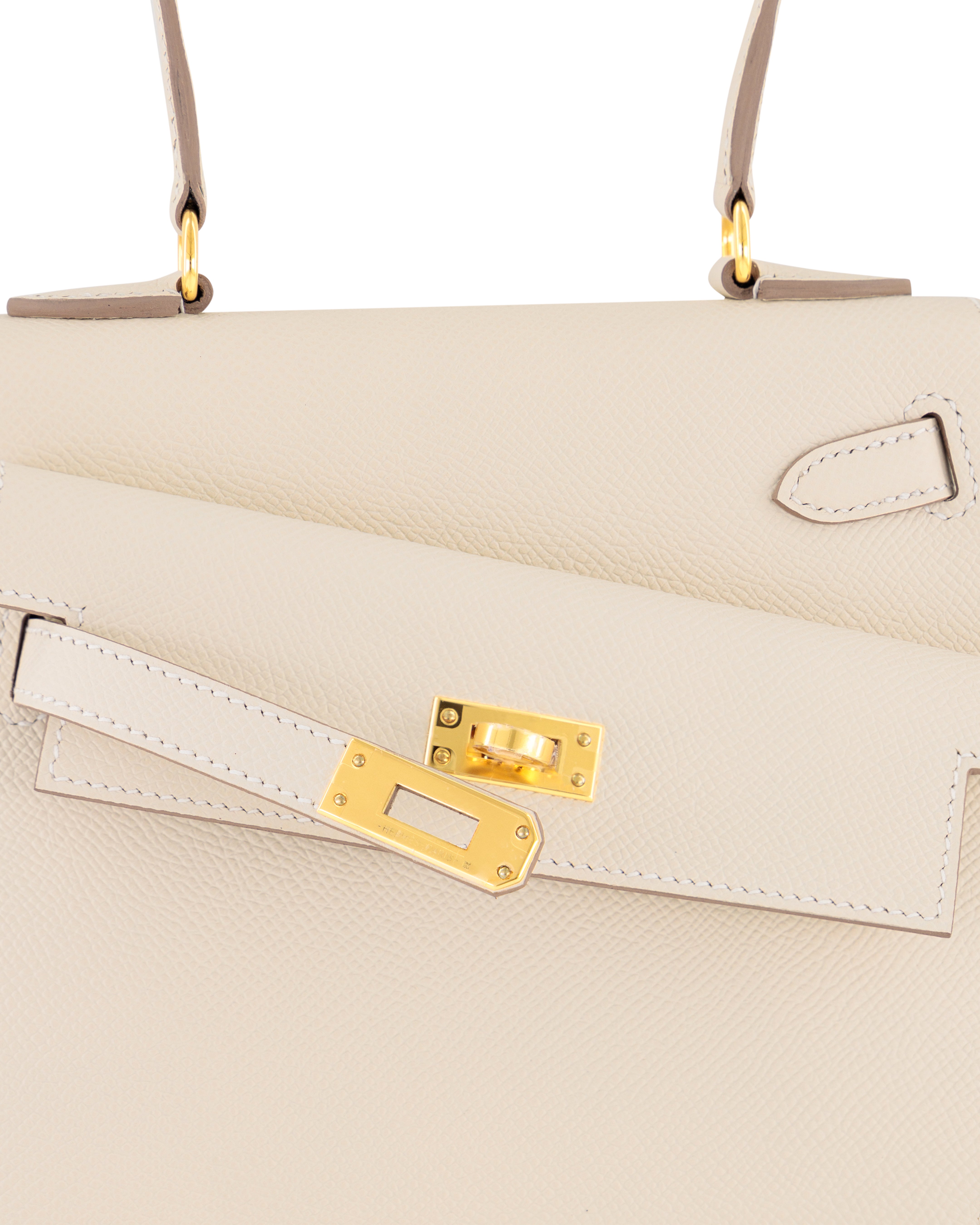 Hermès Kelly Disorde in Craie Epsom with Gold Hardware