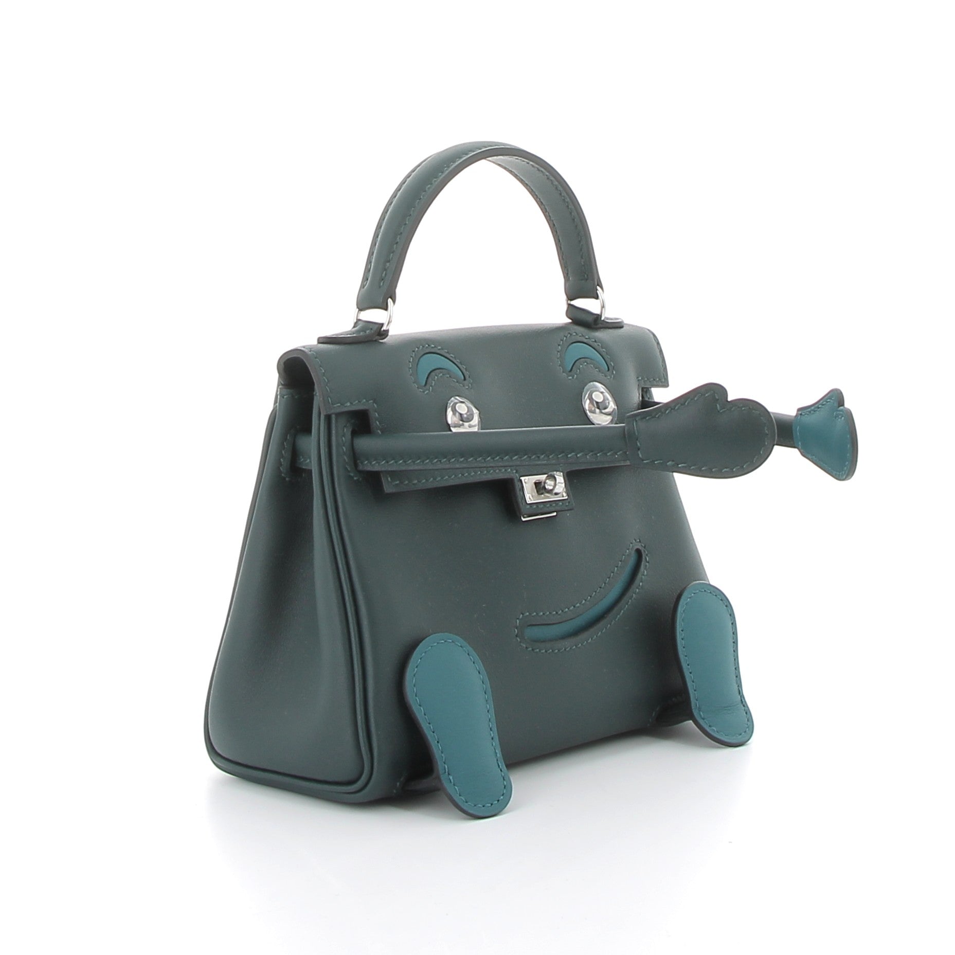 HERMES Kelly Doll Vert Mangrove/Vert Cypress Swift leather Palladium hardware