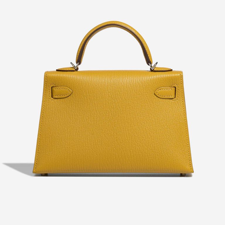 HERMES KELLY 20 Jaune Ambre Chèvre Palladium Hardware