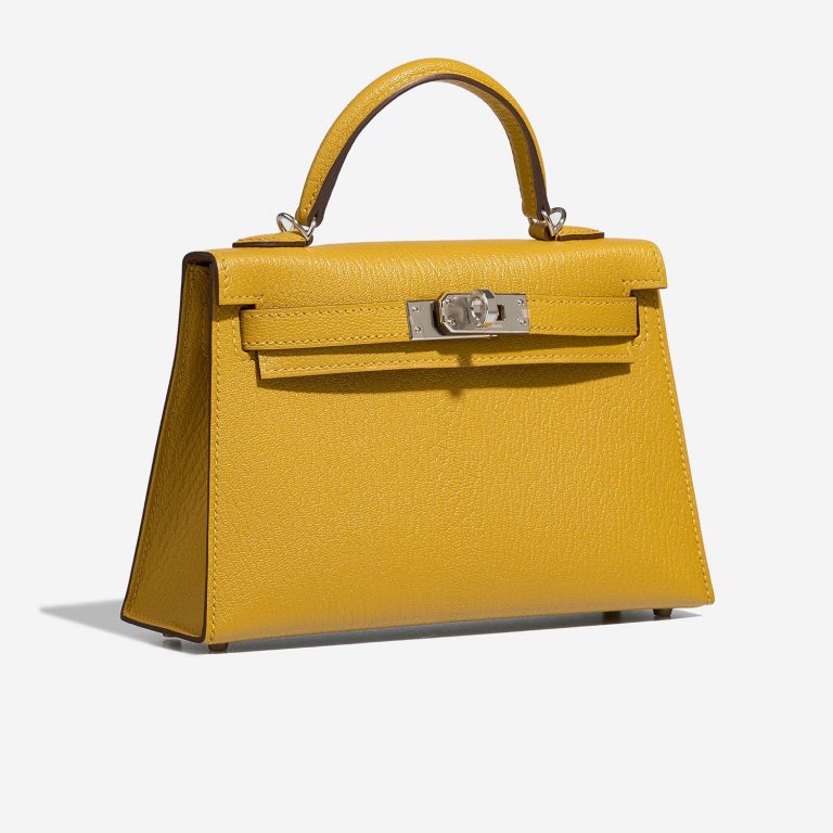 HERMES KELLY 20 Jaune Ambre Chèvre Palladium Hardware