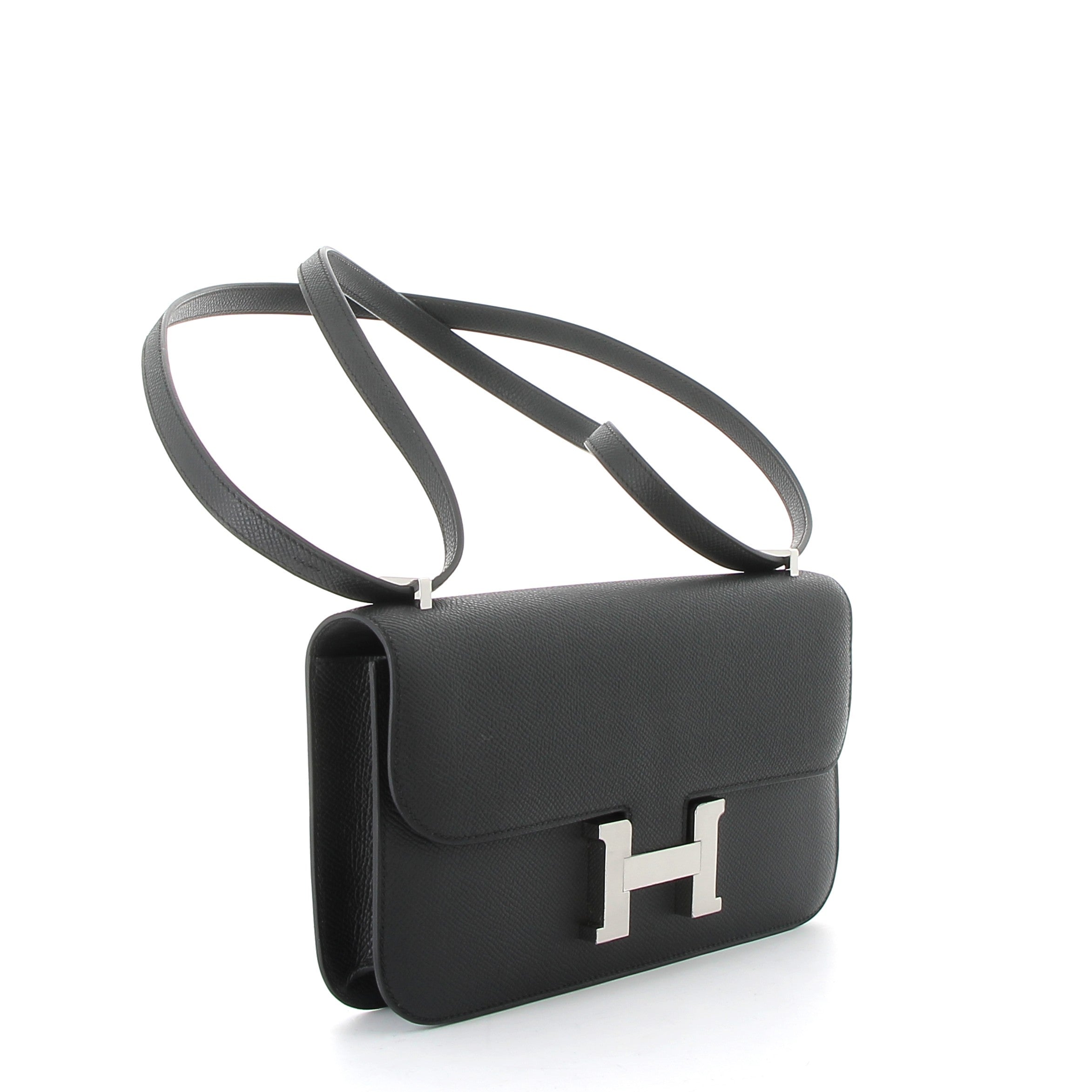 HERMES Constance Elan Noir Epsom Palladium Hardware
