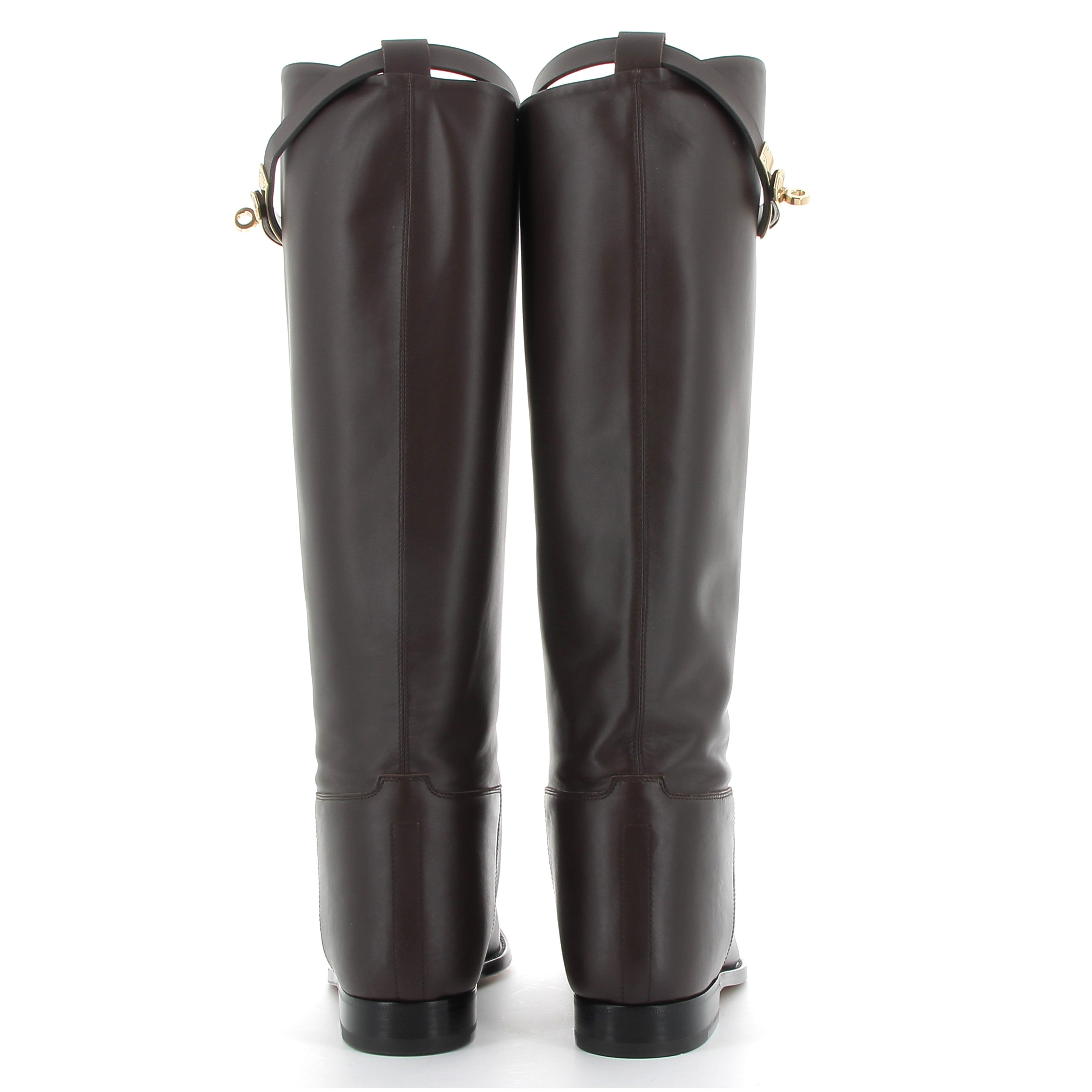 HERMES Bottes Jumping Ebene Calfskin Leather