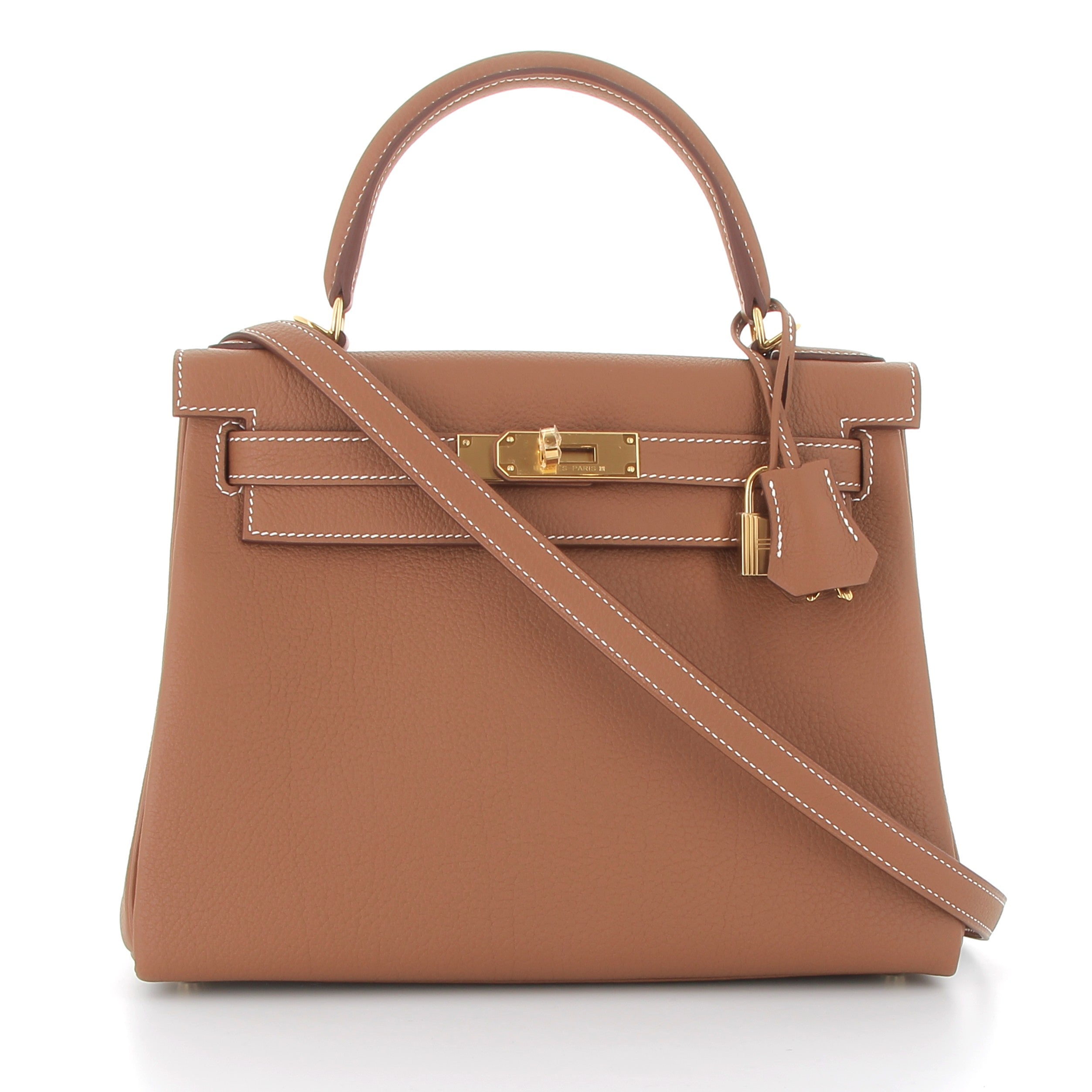 HERMES Kelly 28 Gold Togo Gold Hardware