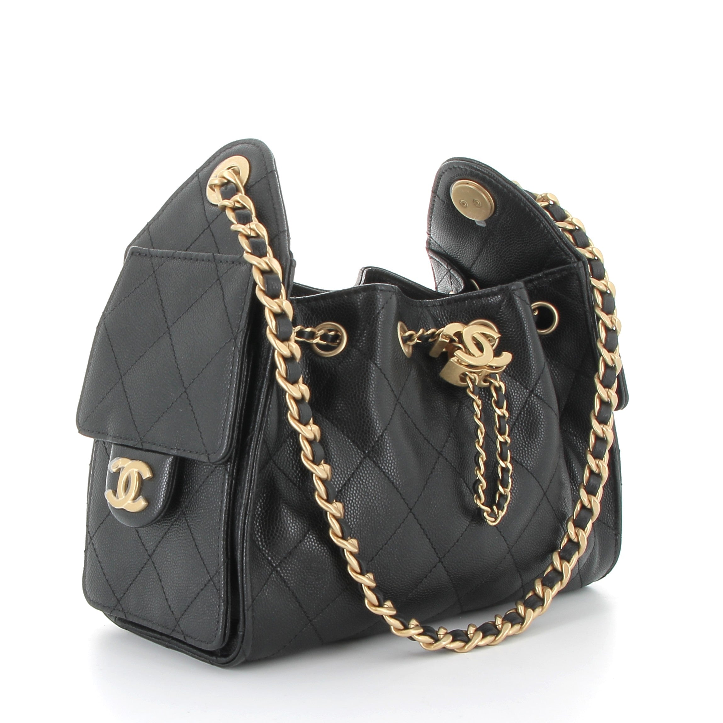 CHANEL Chanel 25 Mini Grained Calfskin Gold Hardware
