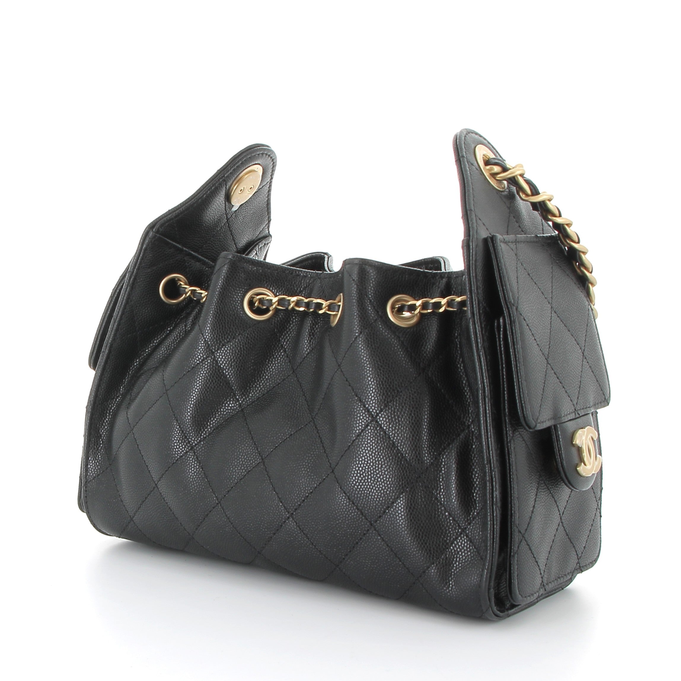 CHANEL Chanel 25 Mini Grained Calfskin Gold Hardware