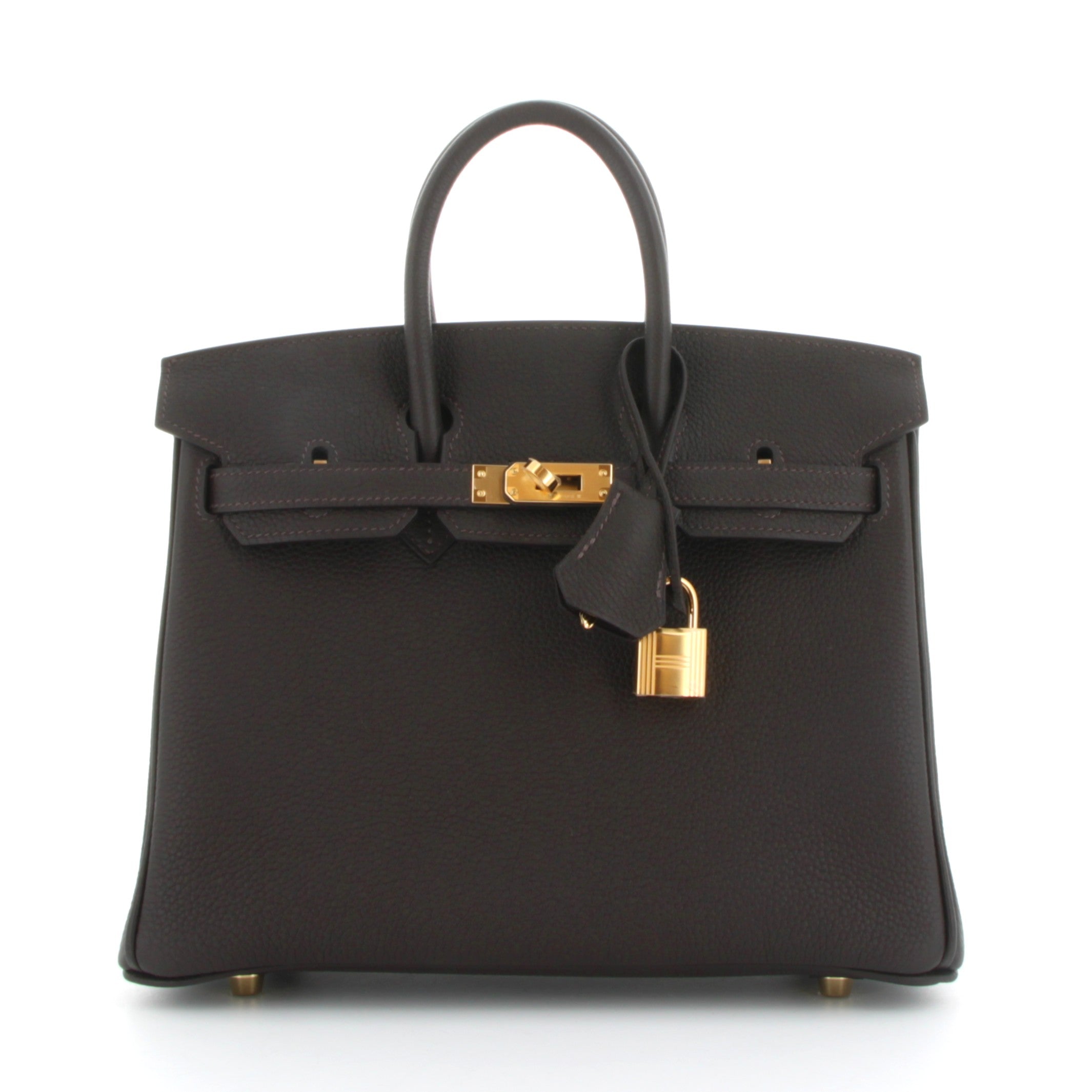 HERMES Birkin 25 Bai Brun Togo Gold Hardware