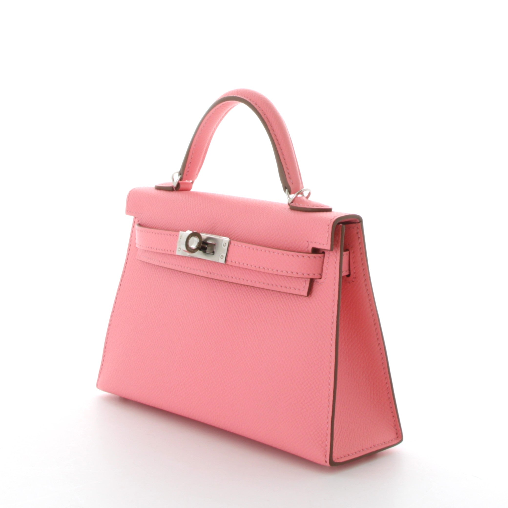 HERMES Kelly 20 Rose Confetti Epsom Palladium Hardware