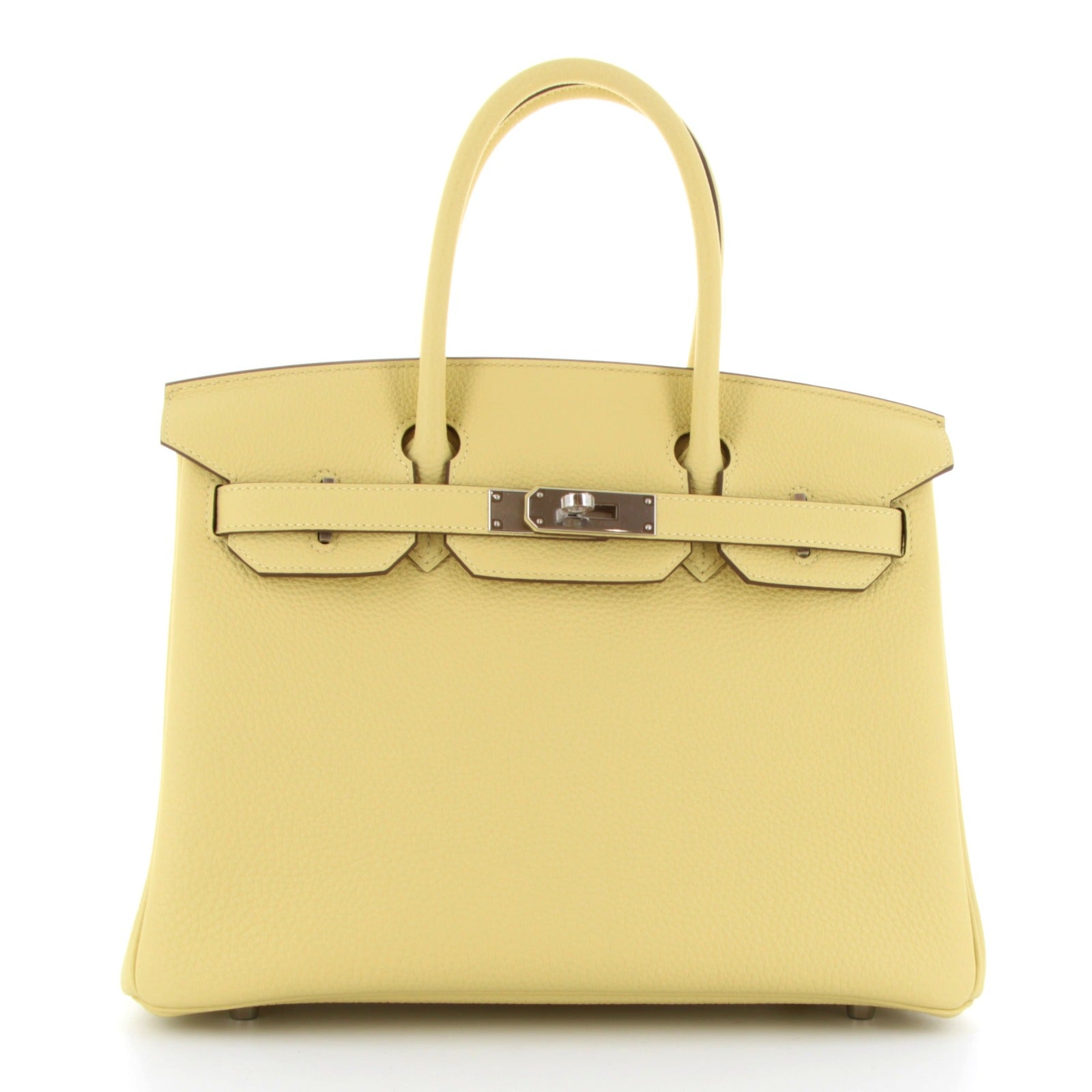 HERMES Birkin 30 Jaune Poussin Togo Palladium Hardware
