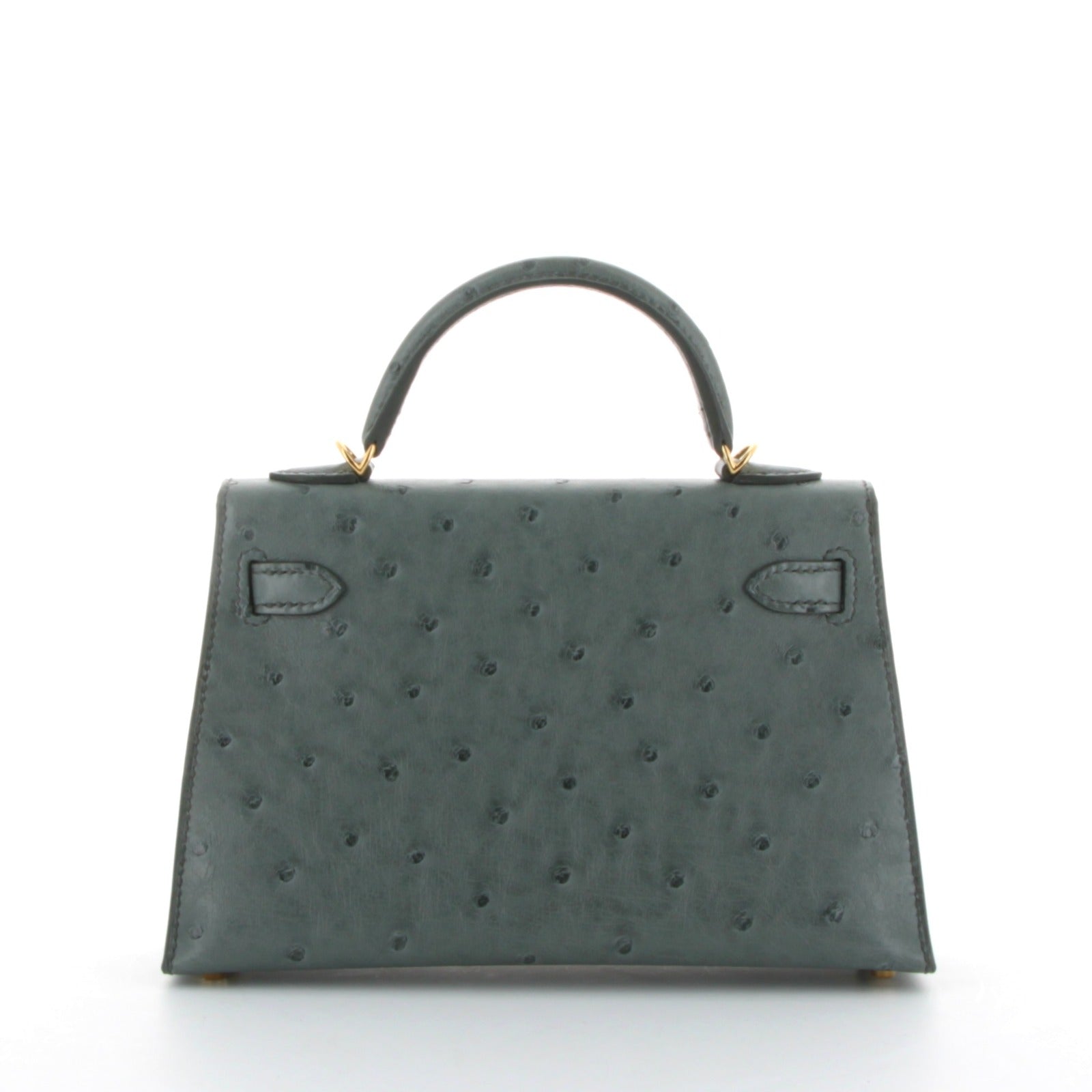 HERMES Kelly 20 Vert Amande Ostrich Gold Hardware