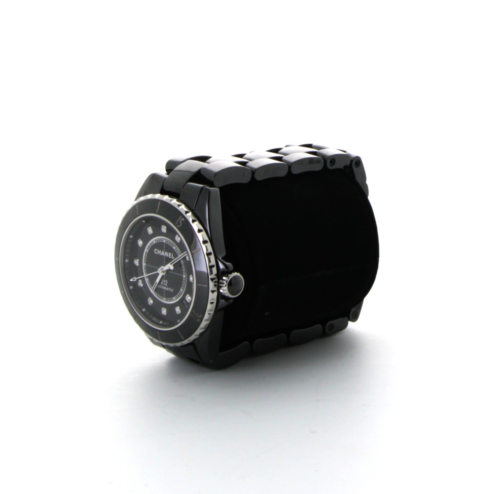 CHANEL J12 Automatic Black Steel Watch, 38 mm, 0.09-carat Diamond