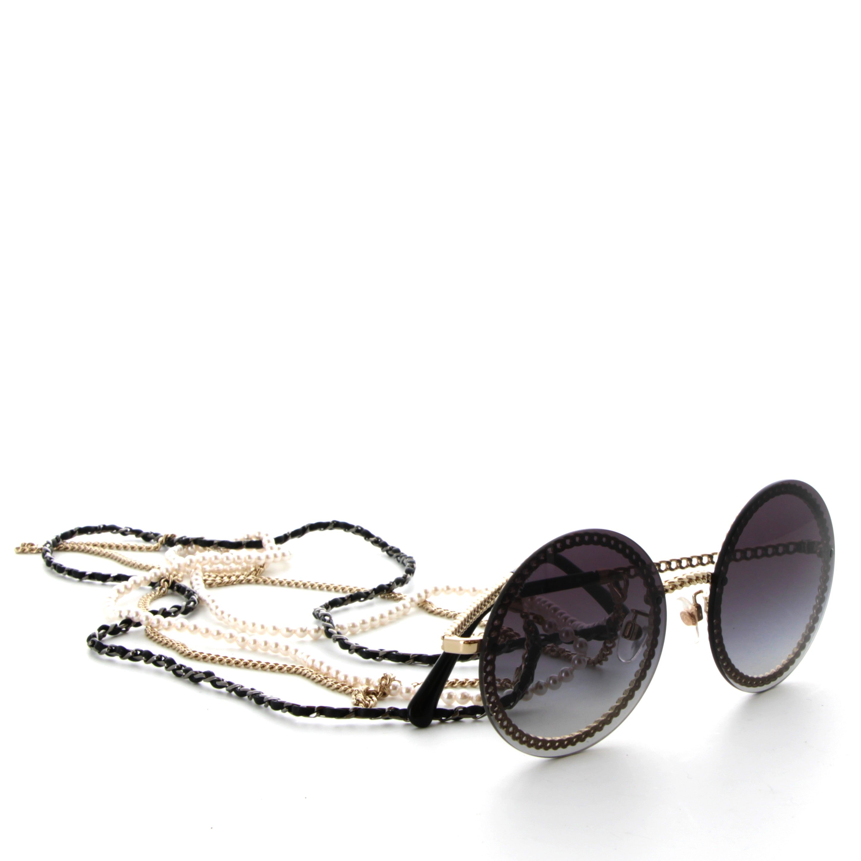 CHANEL Sunglasses with Pearl Chain