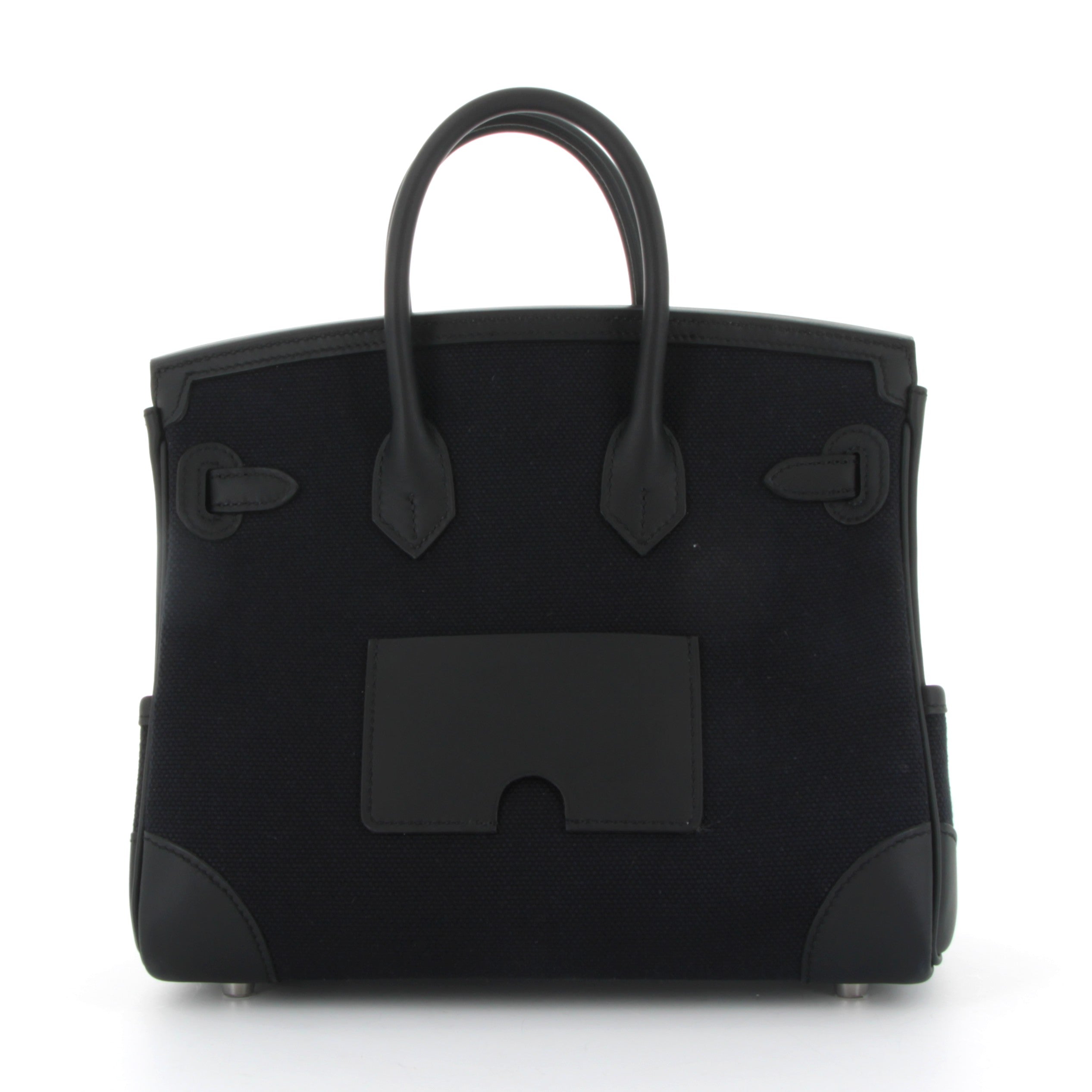 HERMÈS Birkin Cargo 25 Noir Canvas Swift Leather Palladium Hardware