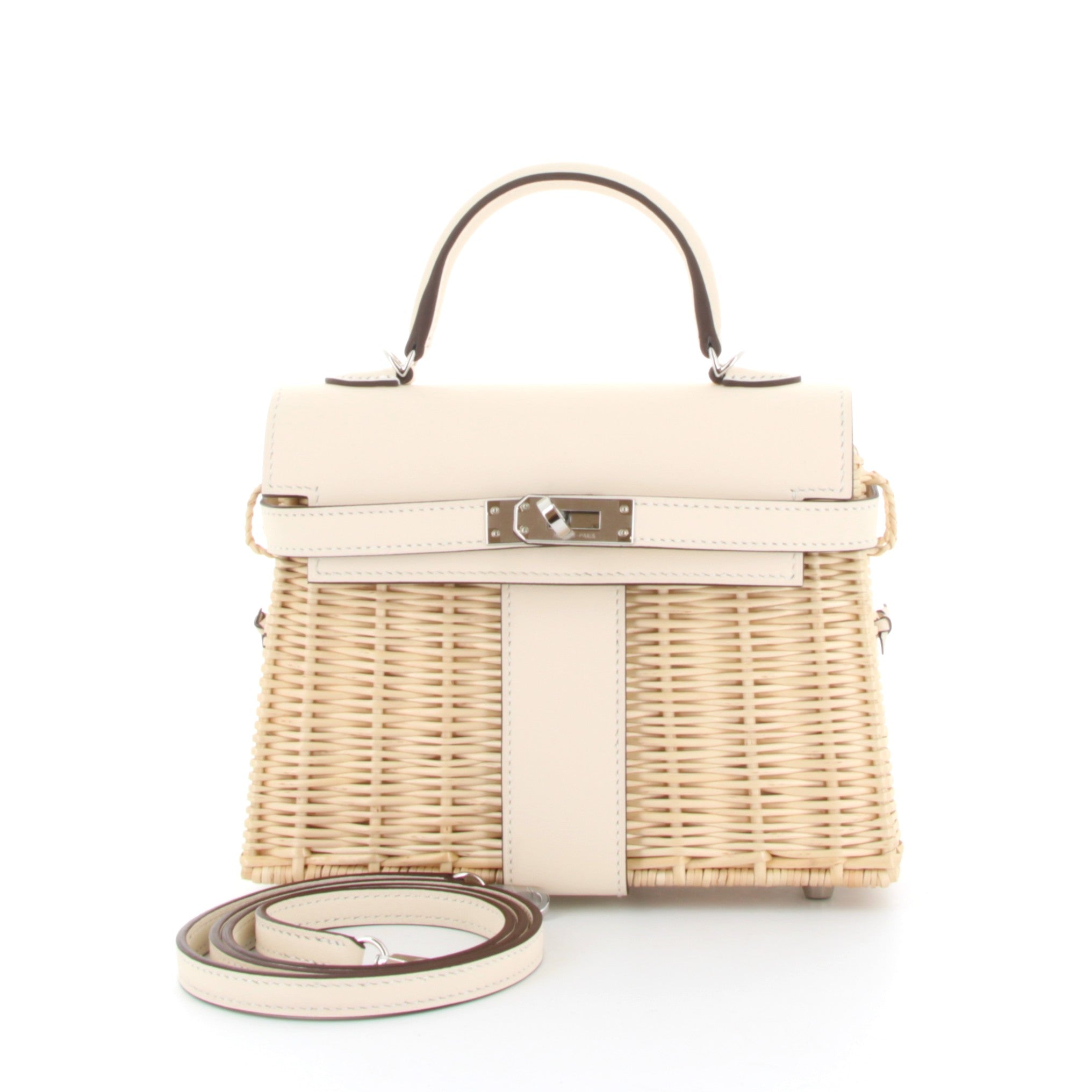 HERMES Kelly 20 Picnic Nata Swift Palladium Hardware
