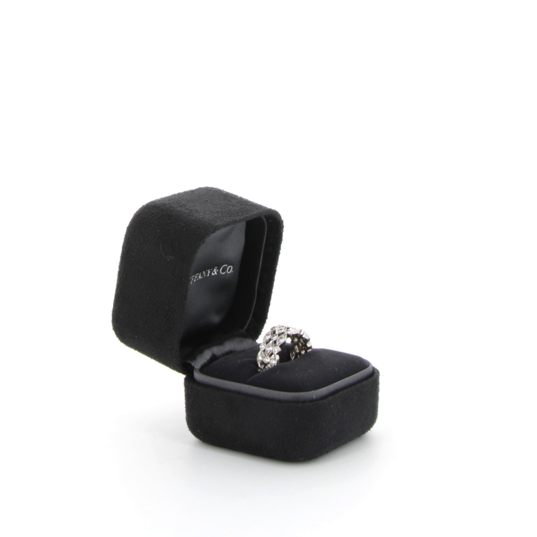 TIFFANY & CO Stacked Silver Diamond Ring