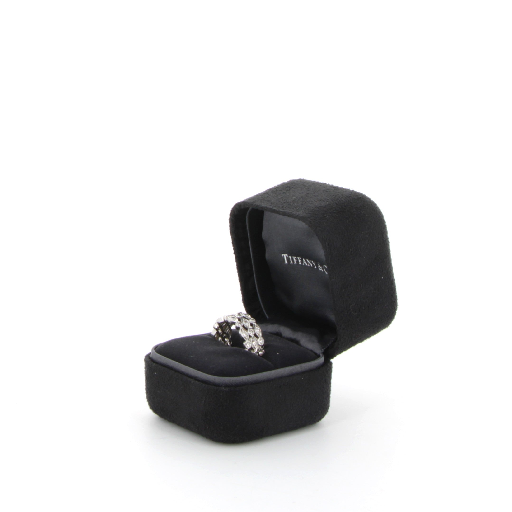 TIFFANY & CO Stacked Silver Diamond Ring