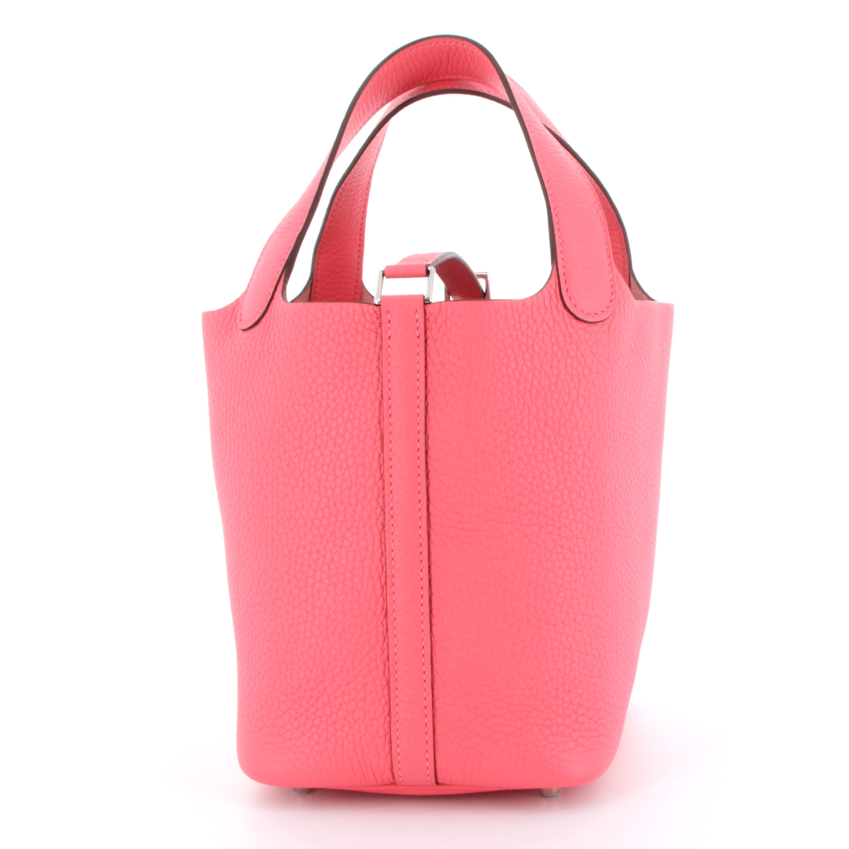 HERMES Picotin 18 Rose Azalee Taurillon Clemence Palladium Hardware