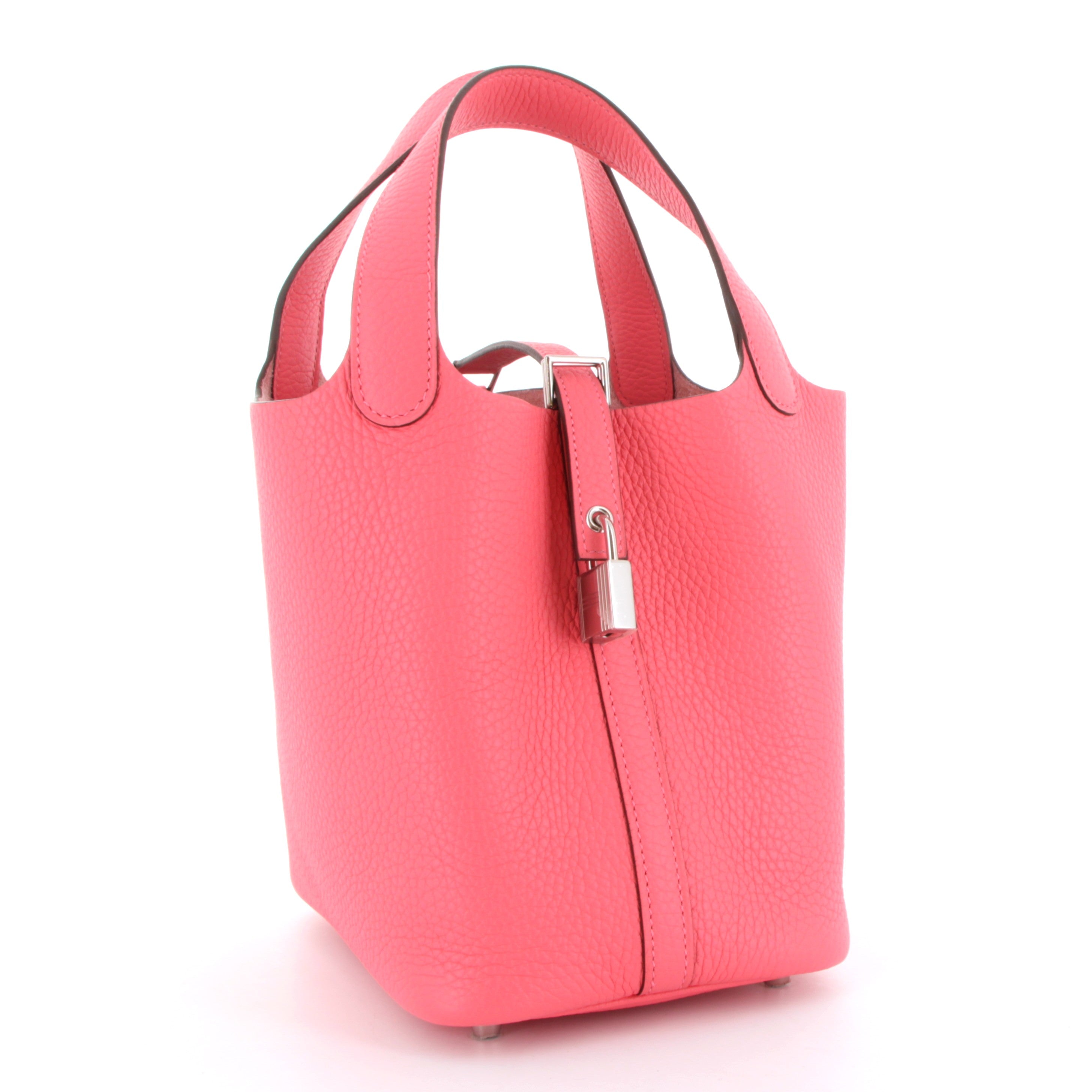 HERMES Picotin 18 Rose Azalee Taurillon Clemence Palladium Hardware