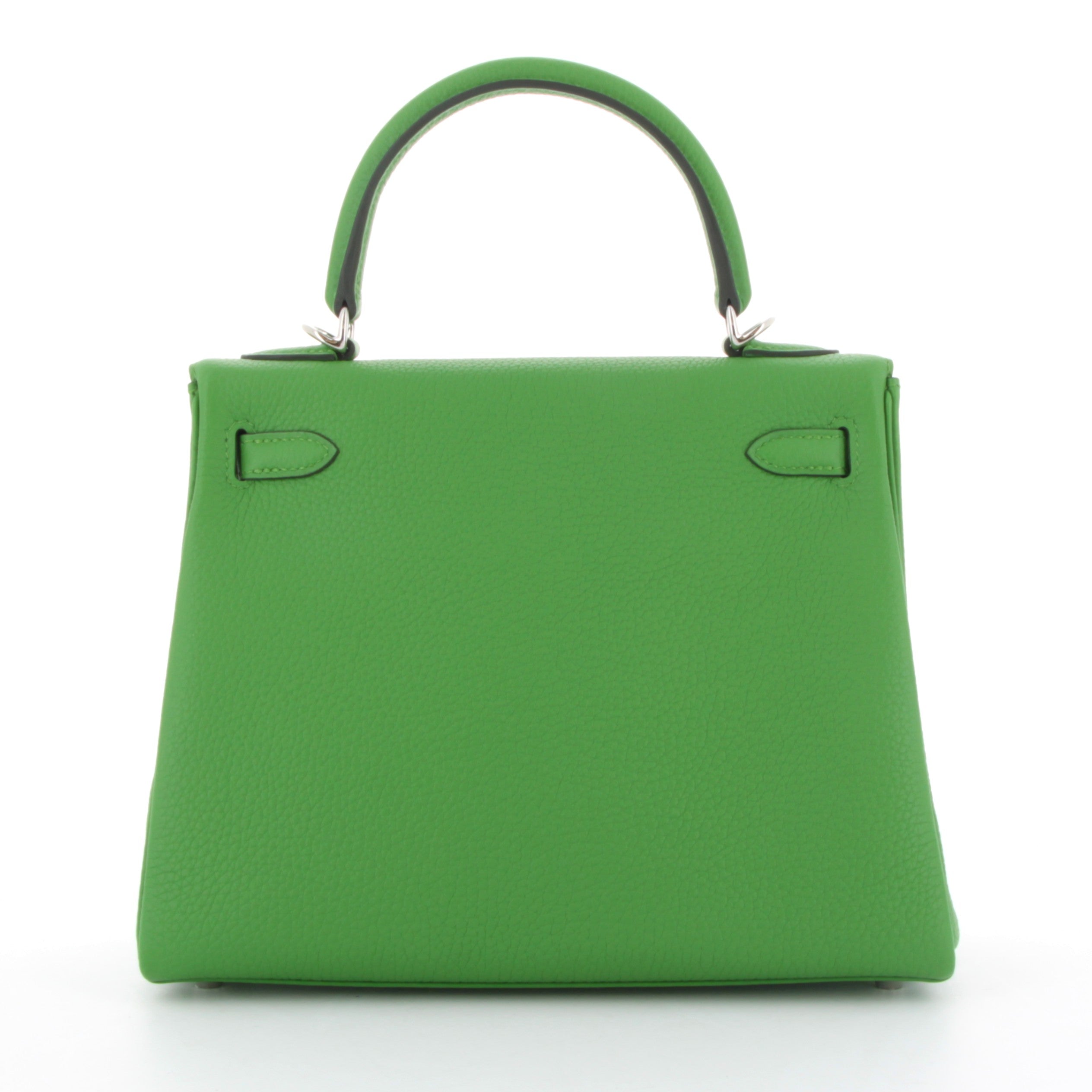 HERMES Kelly 25 Vert Yucca Togo Palladium hardware