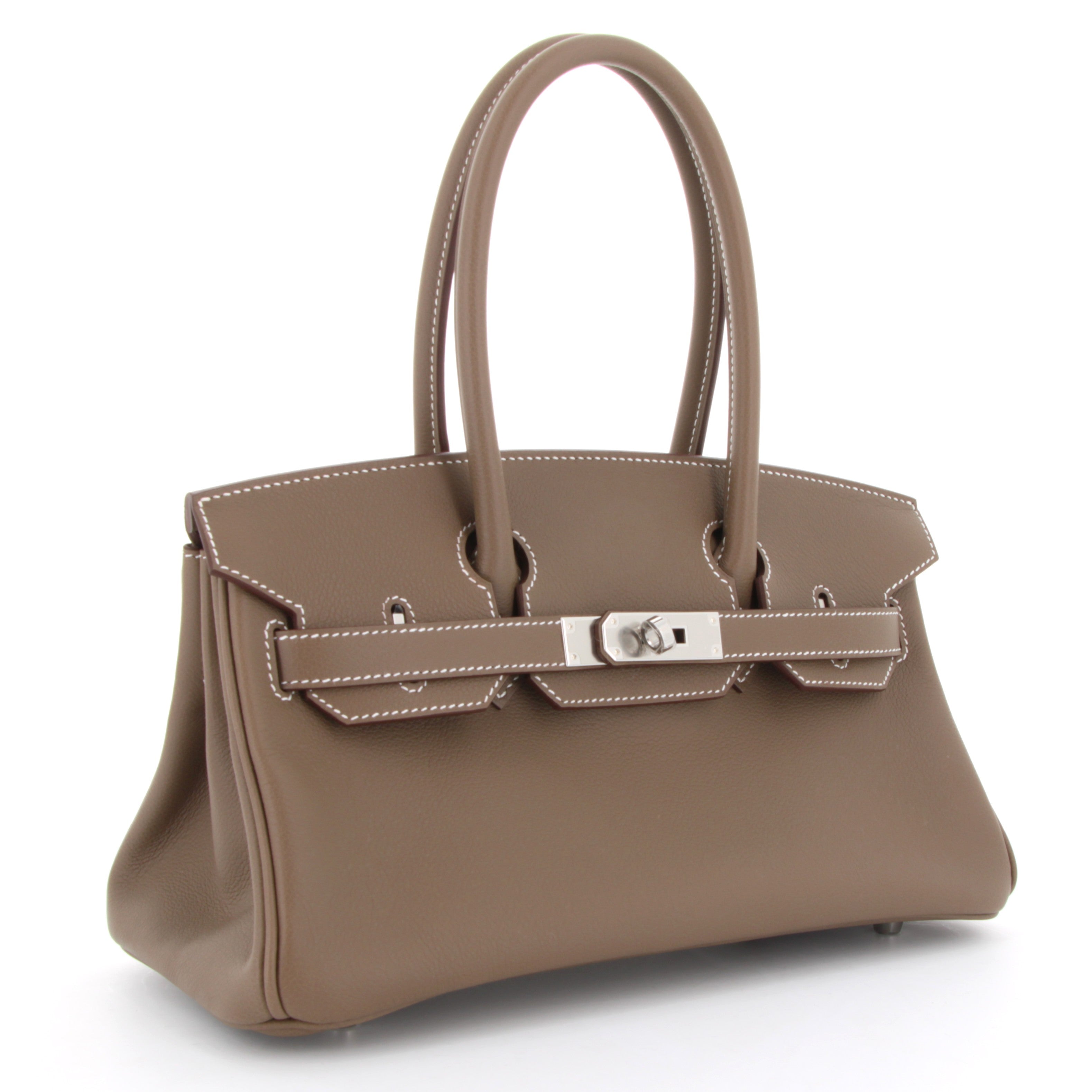 HERMES Kelly Shoulder 29 Etoupe Evercolor Palladium Hardware