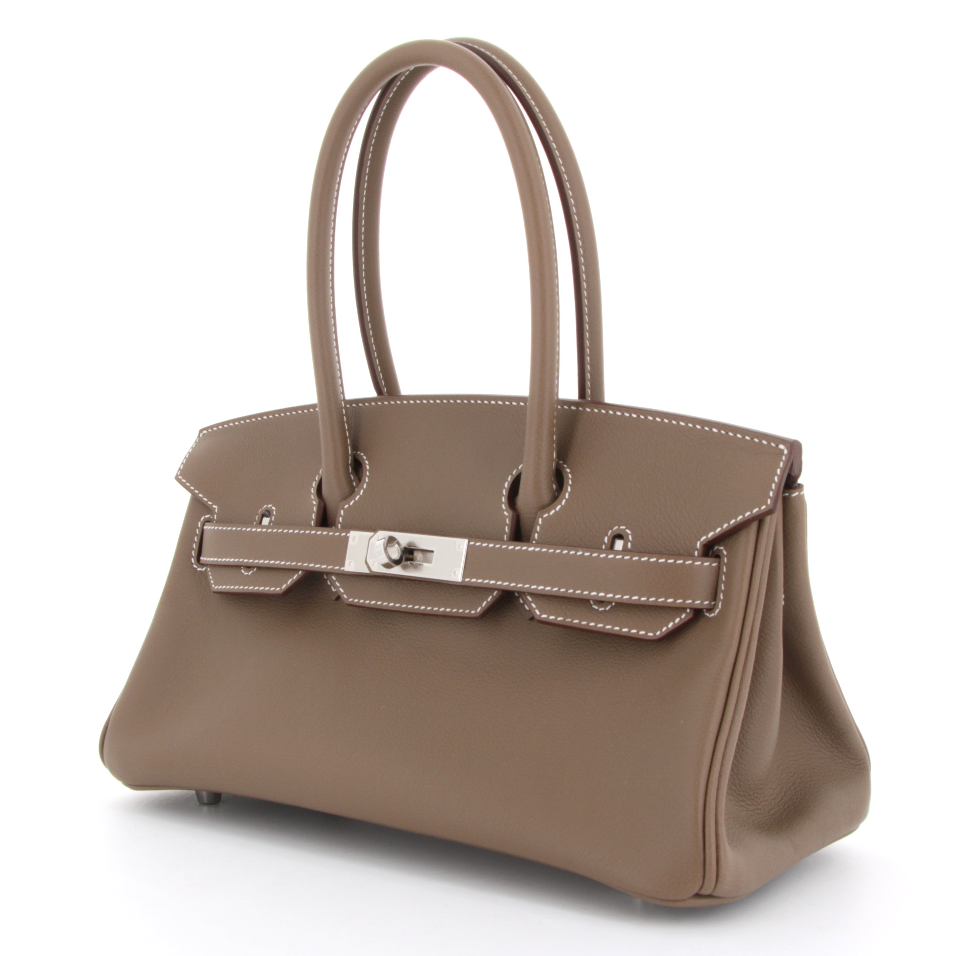 HERMES Kelly Shoulder 29 Etoupe Evercolor Palladium Hardware
