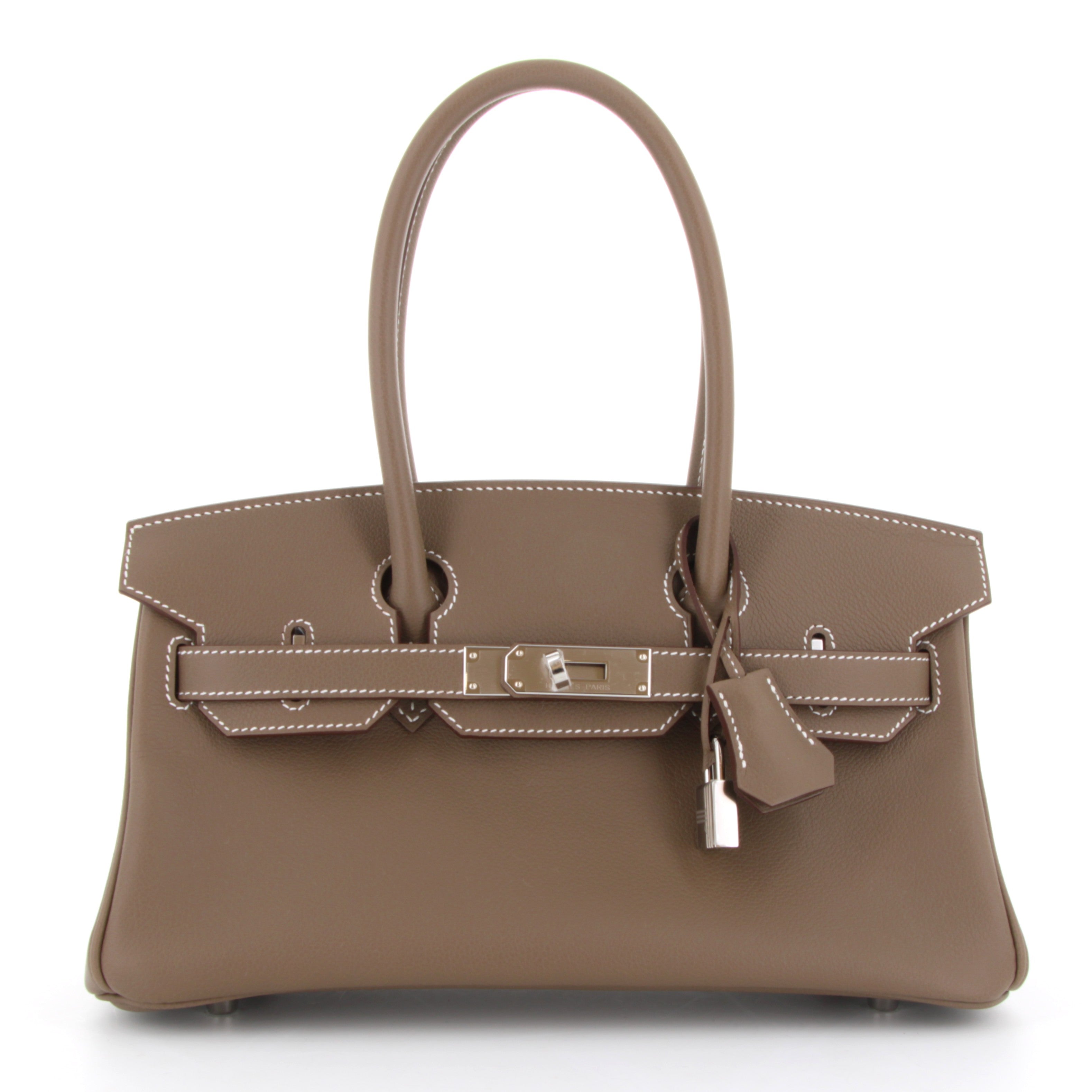 HERMES Kelly Shoulder 29 Etoupe Evercolor Palladium Hardware