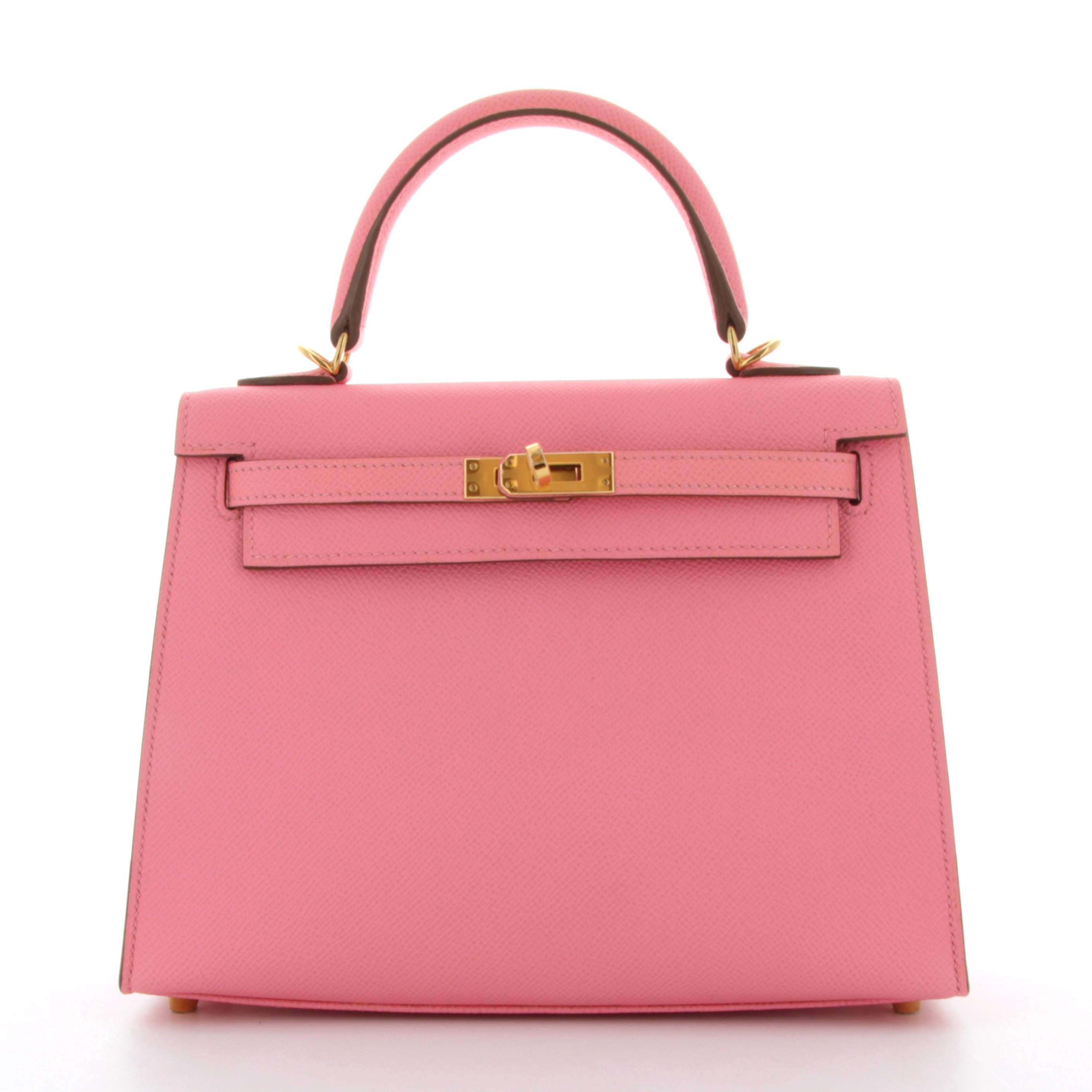 HERMES Kelly 25 Rose Confetti Epsom Gold Hardware
