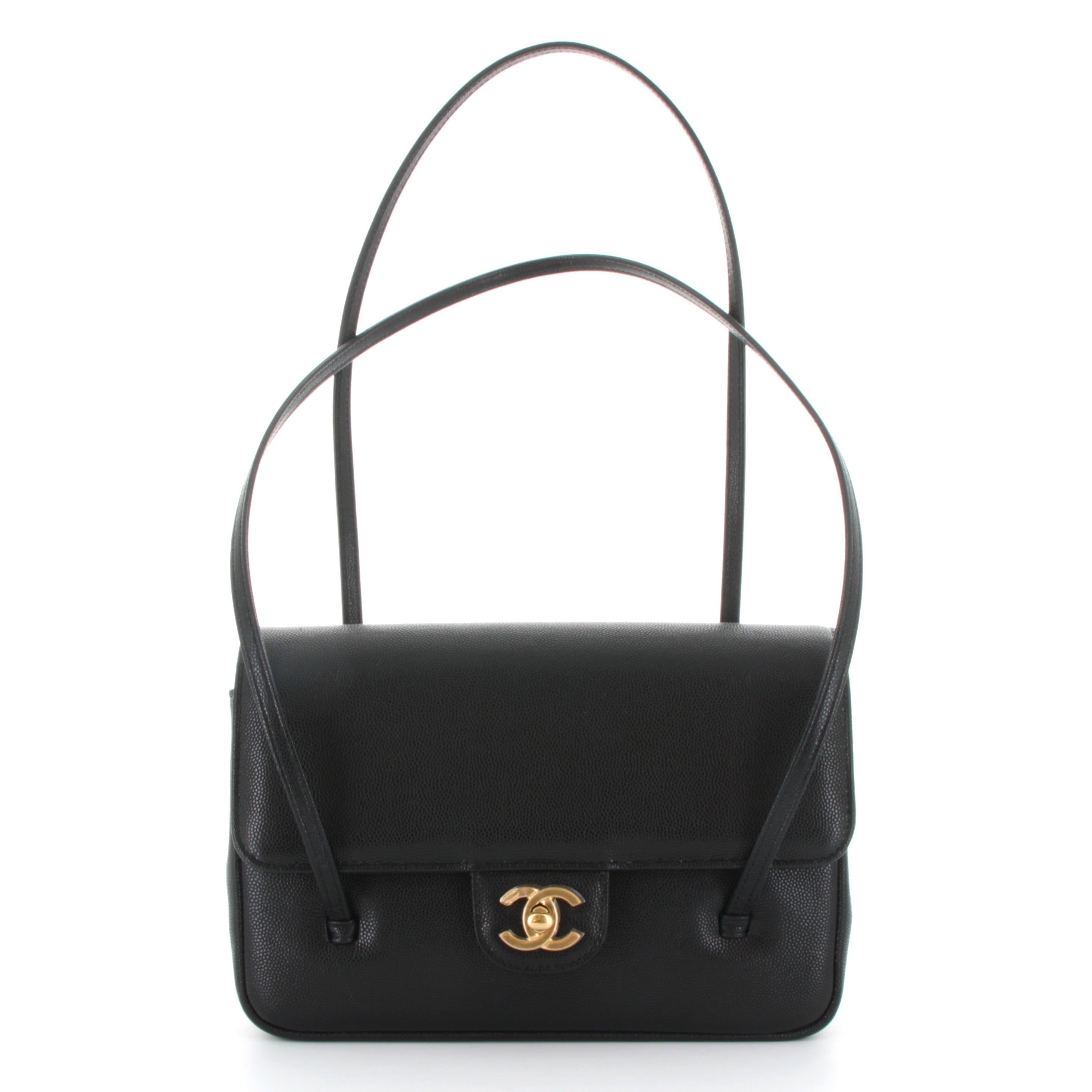 Chanel Noir 26 Small Flap Bag Caviar Leather Gold Hardware