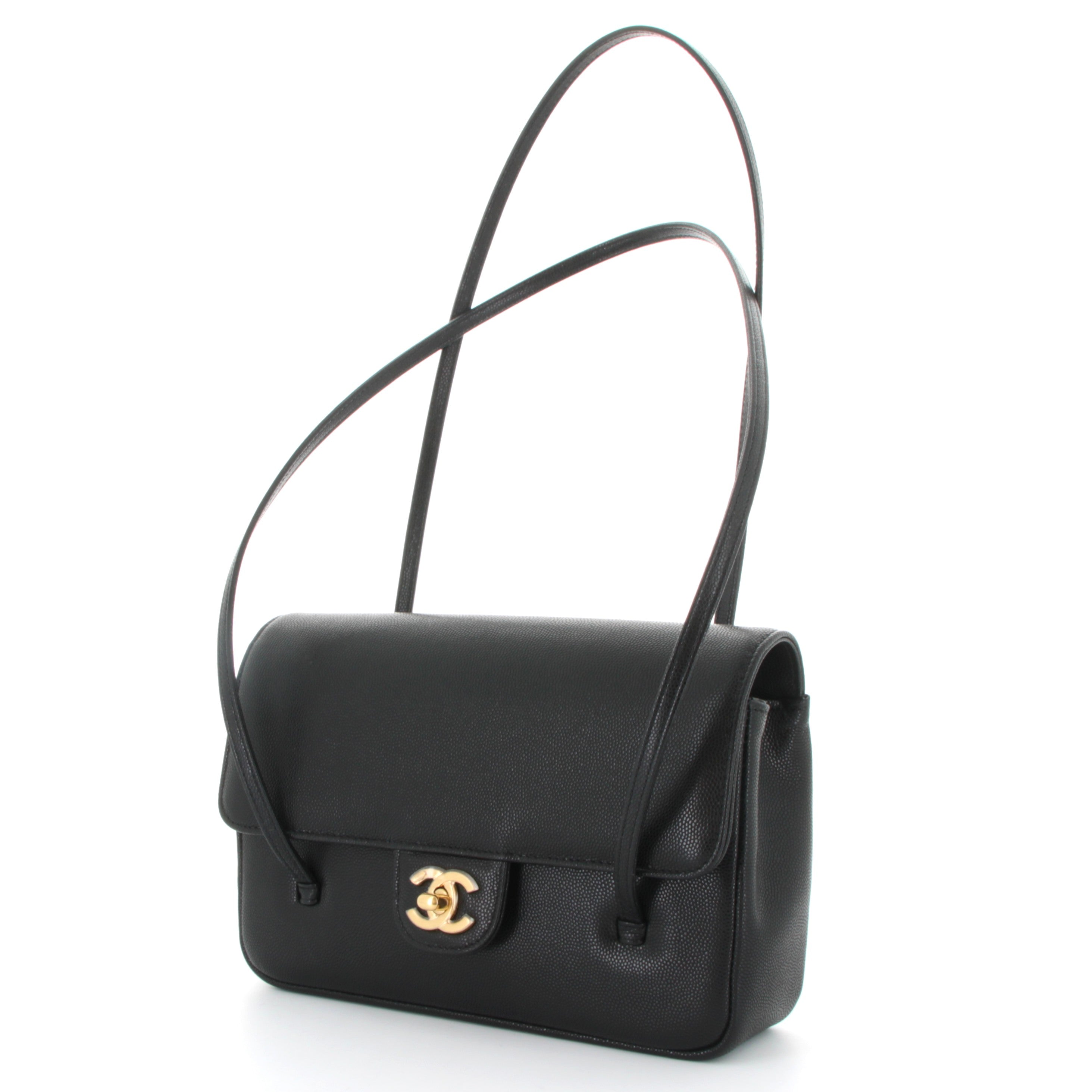 Chanel Noir 26 Small Flap Bag Caviar Leather Gold Hardware