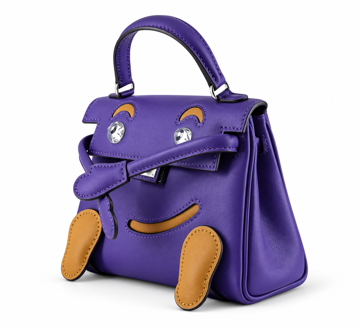 Hermès Kelly Doll Purple Dune Swift Palladium Hardware