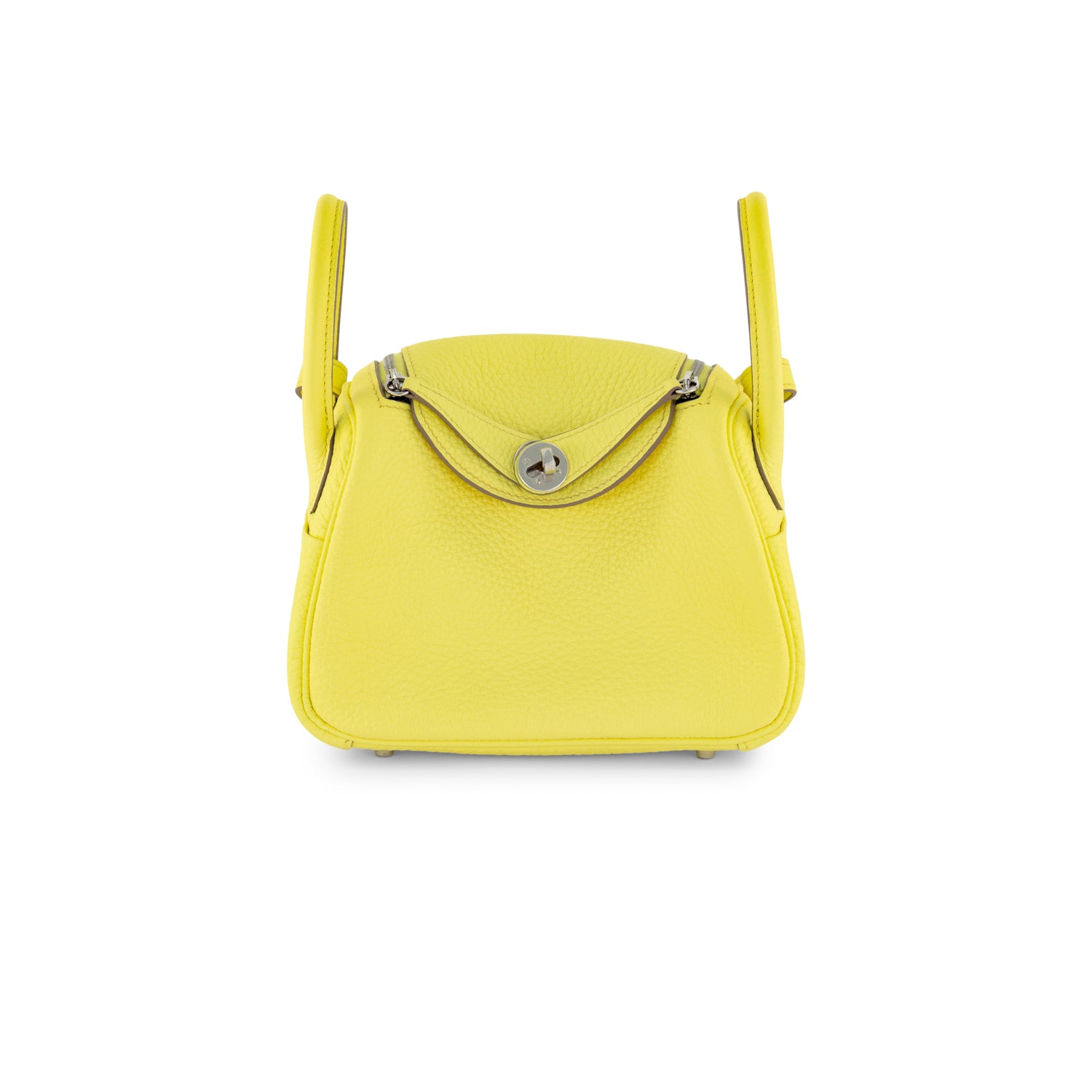 Hermès Mini Lindy Limoncello Taurillion Clemence with Palladium Hardware