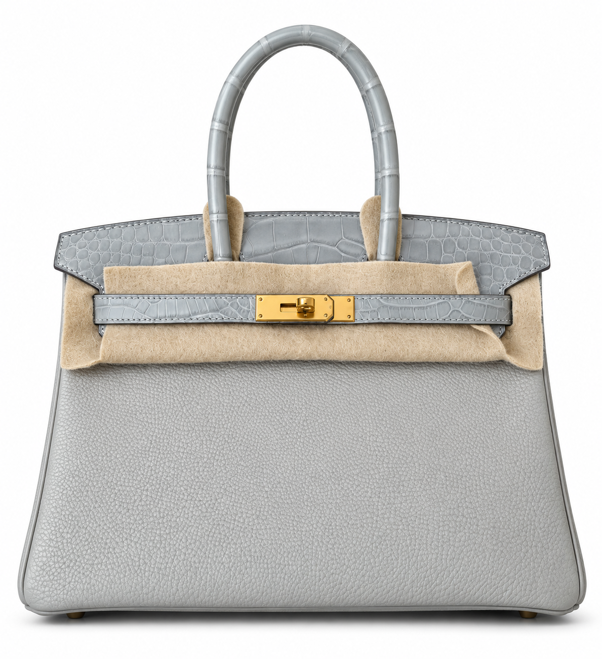 Hermès Birkin 30 Touch Gris Perle Matte Alligator Mississippian Togo Gold Hardware
