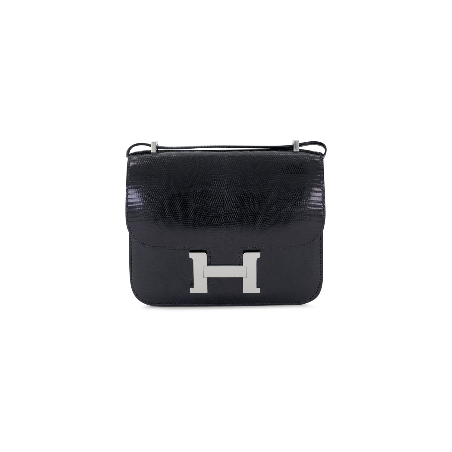 Hermès Constance 18cm Noir Lizard with Palladium Hardware