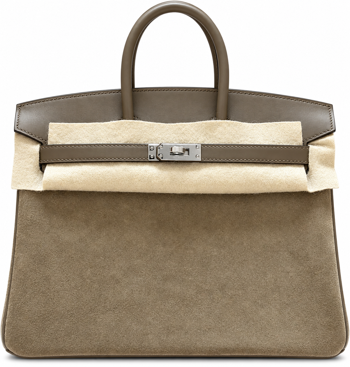 Hermès Birkin 25 Grizzly Étoupe swift Palladium Hardware