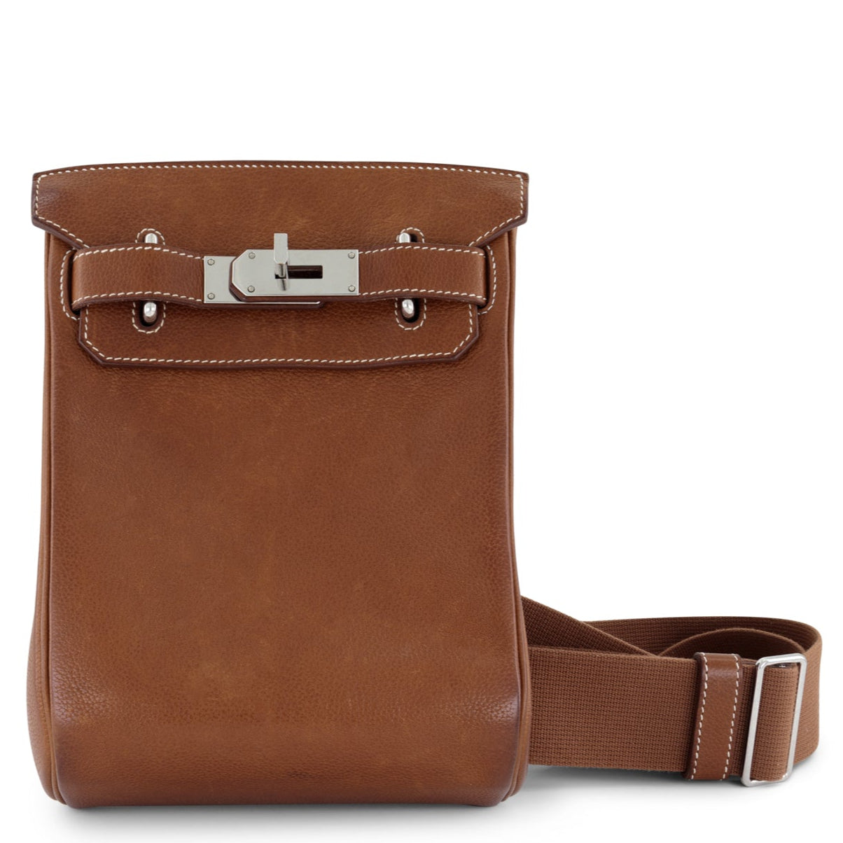 HERMES Hac à Dos Fauve Barenia Palladium hardware