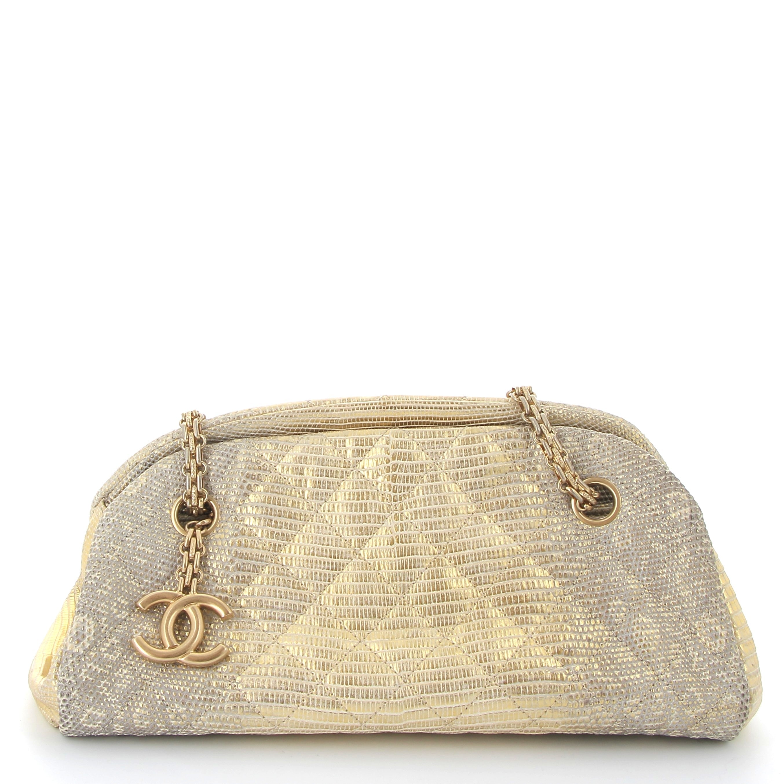 CHANEL Mademoiselle Handbag Lizard Leather