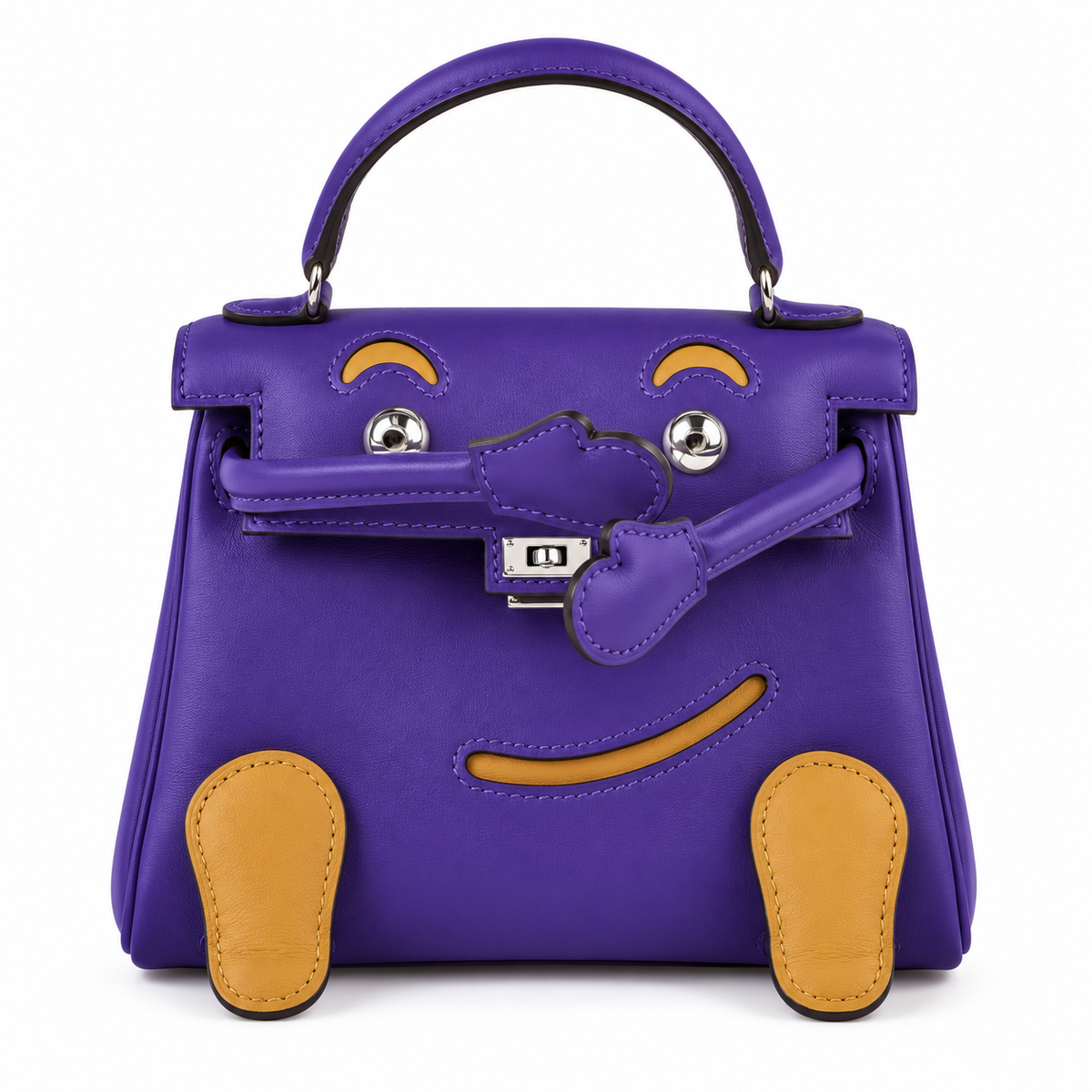 Hermès Kelly Doll Purple Dune Swift Palladium Hardware