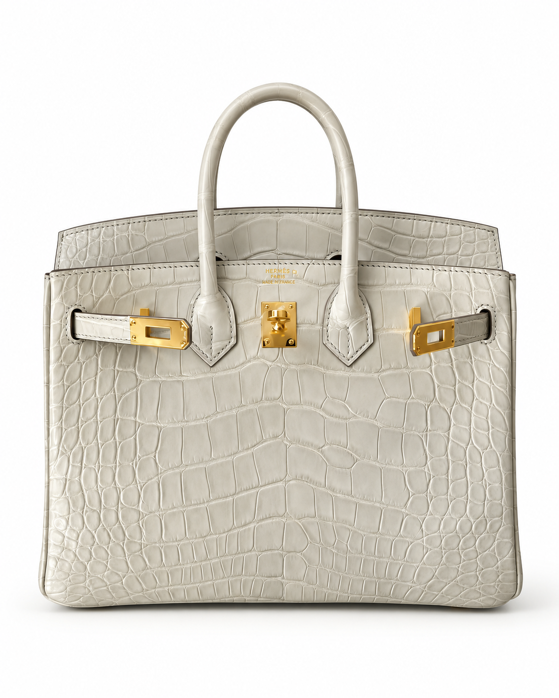 Hermès Birkin 25 Alligator Mississippiensis Mat Beton Gold Hardware