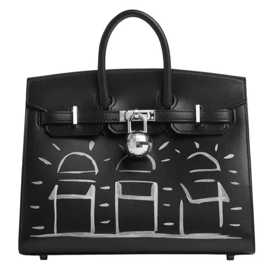 HERMÈS Birkin 20 Faubourg Disco Veau Box Noir Palladium hardware