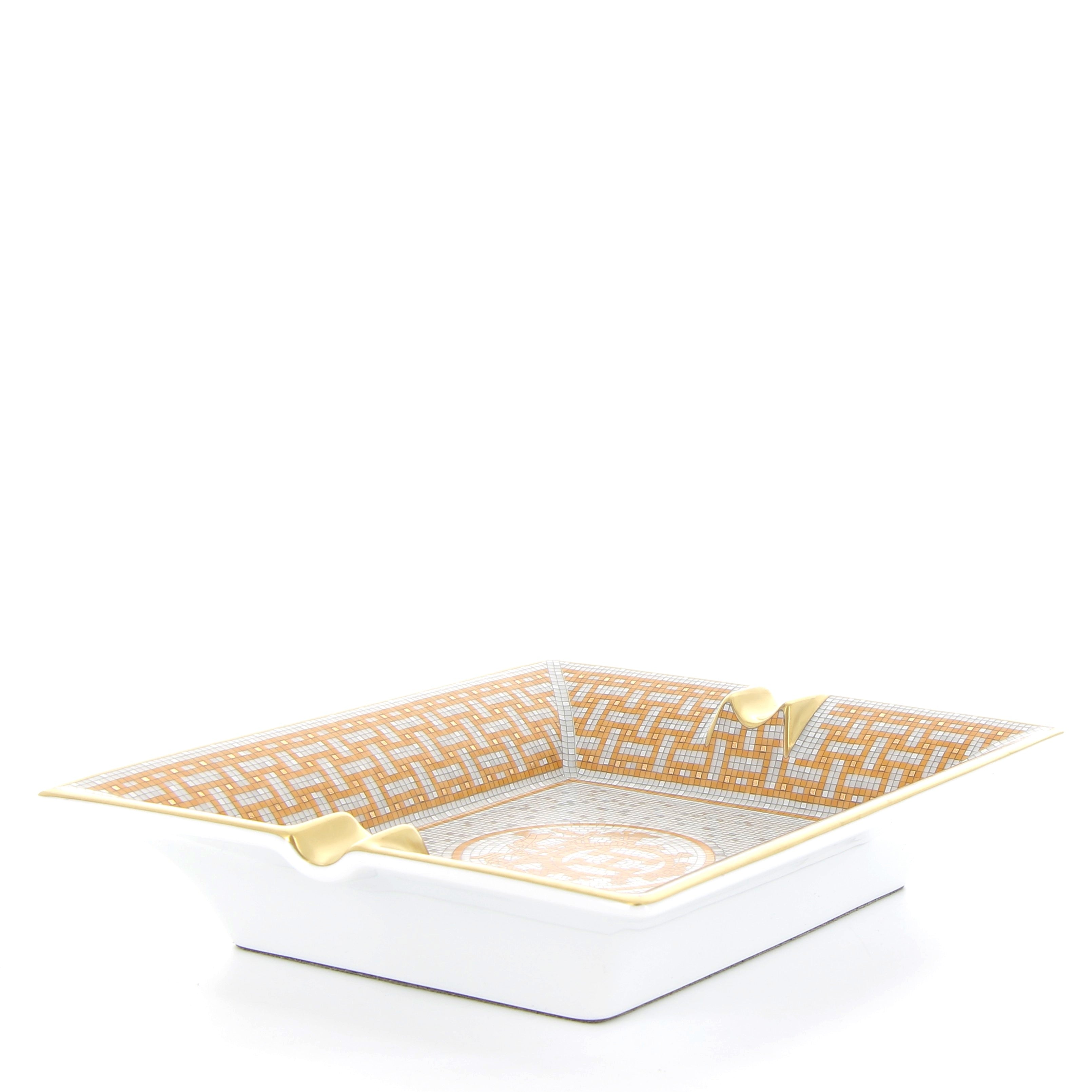 HERMÈS Mosaic Gold Ashtray