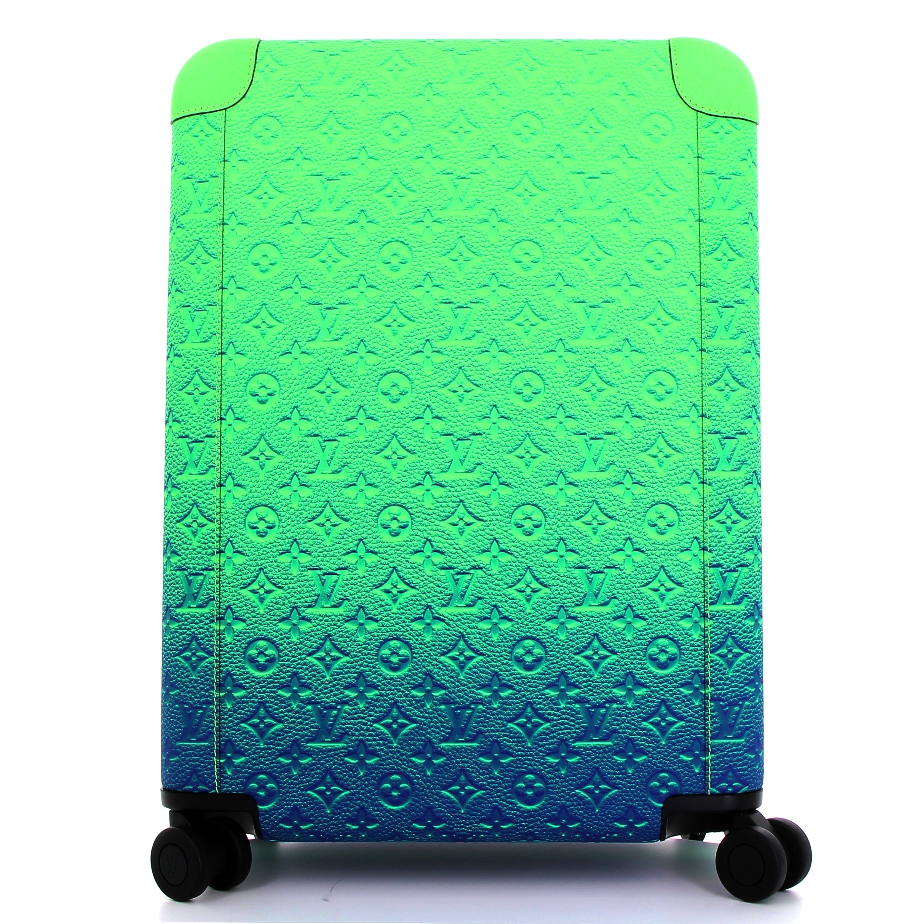 LOUIS VUITTON x VIRGIL ABLOH Horizon 55 Suitcase Blue/Green Monogram Taurillon Illusion Silver Hardware