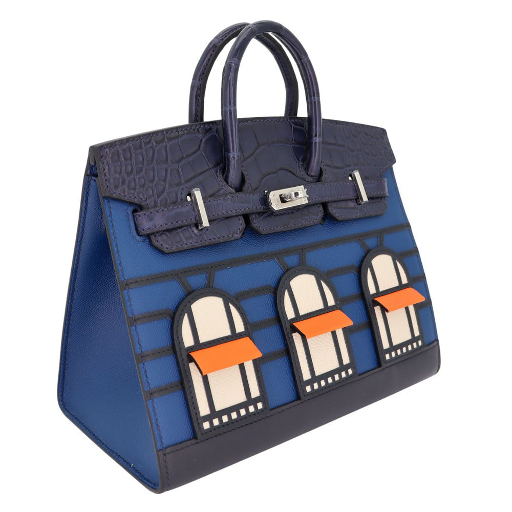 HERMÈS Birkin 20 Sellier Faubourg House Night Palladium Hardware