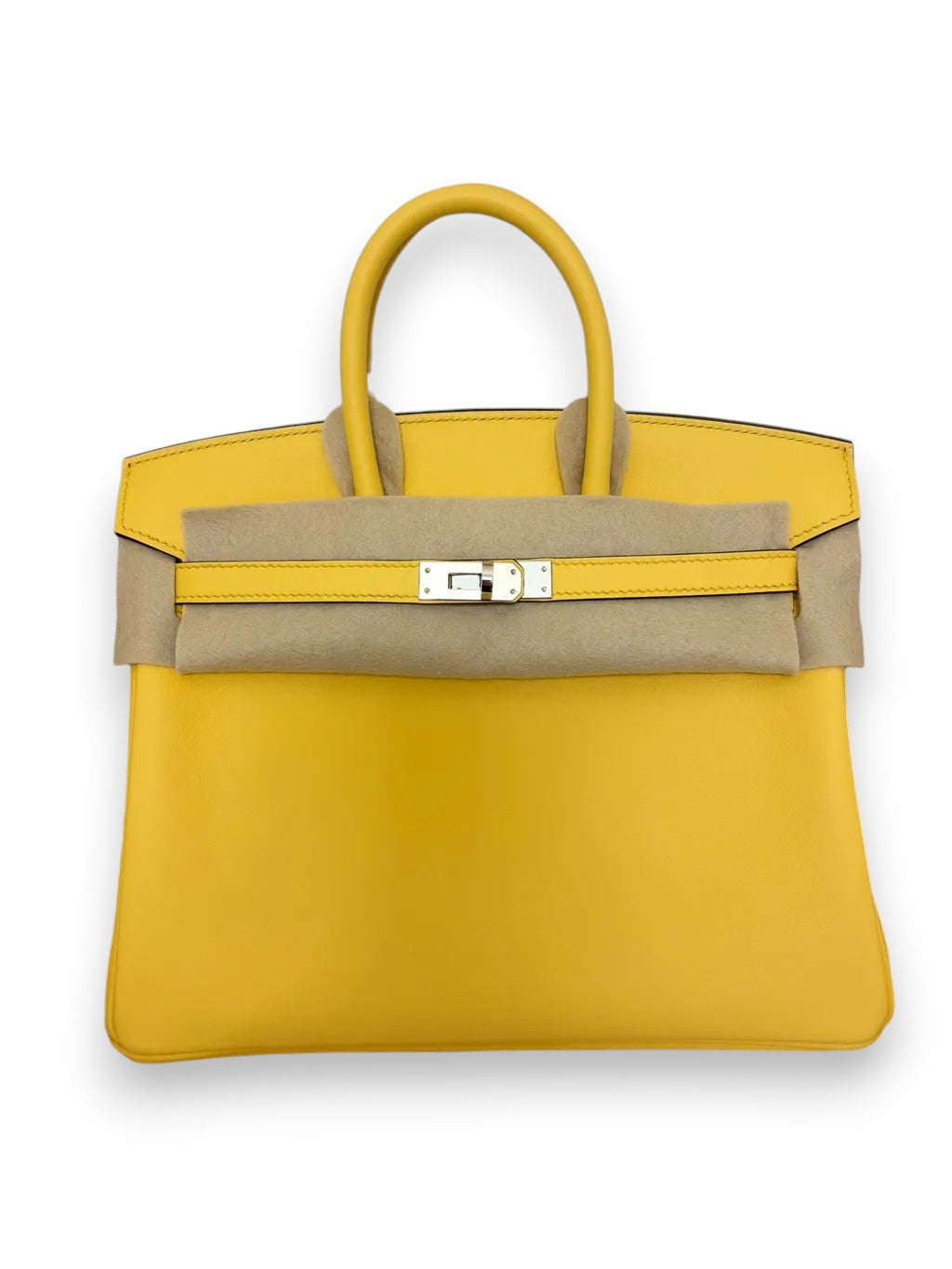 HERMES Birkin 25 Jaune Mango Swift Palladium Hardware