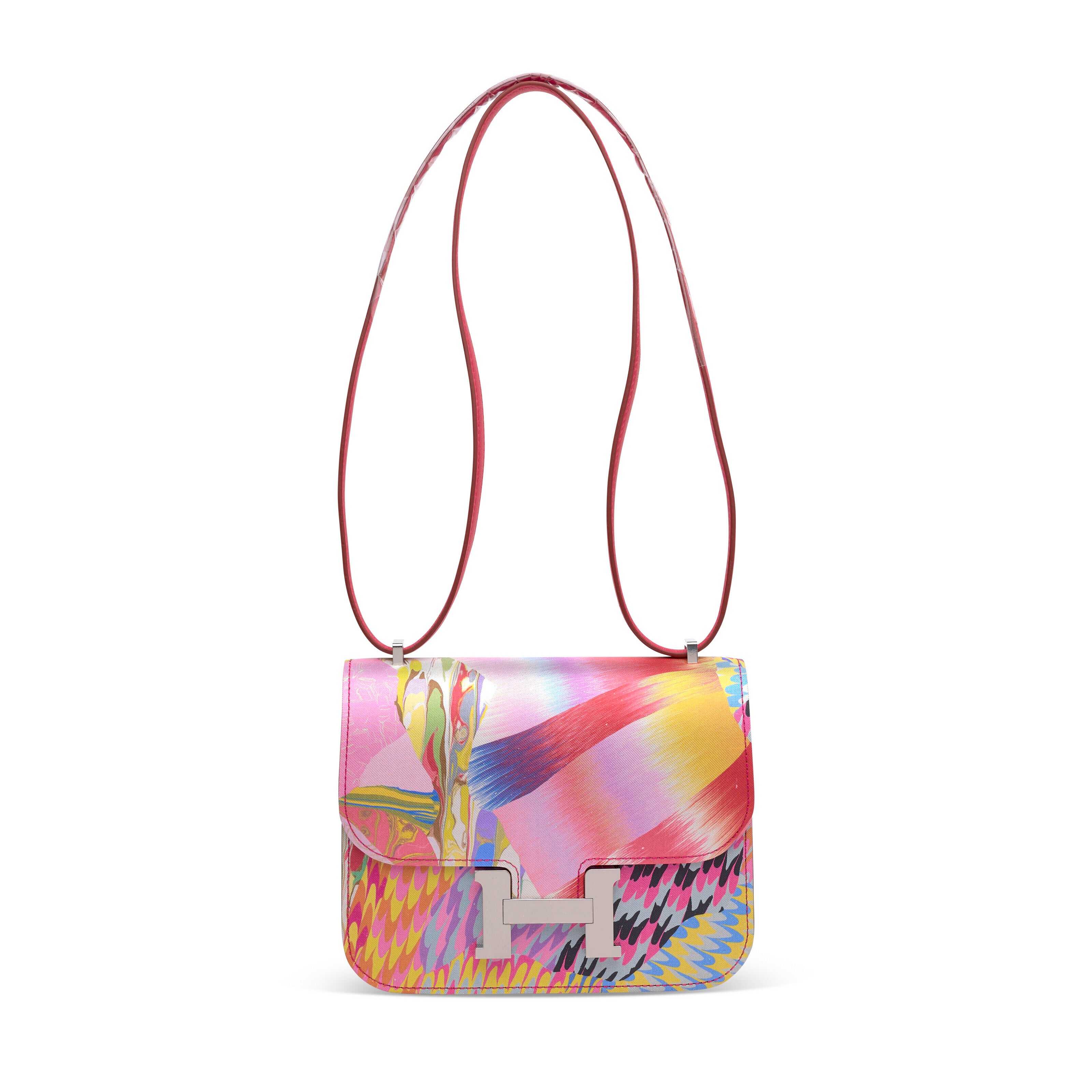 Hermès Constance 18 "Marble Silk" Rose Mexico Swift Palladium Hardware