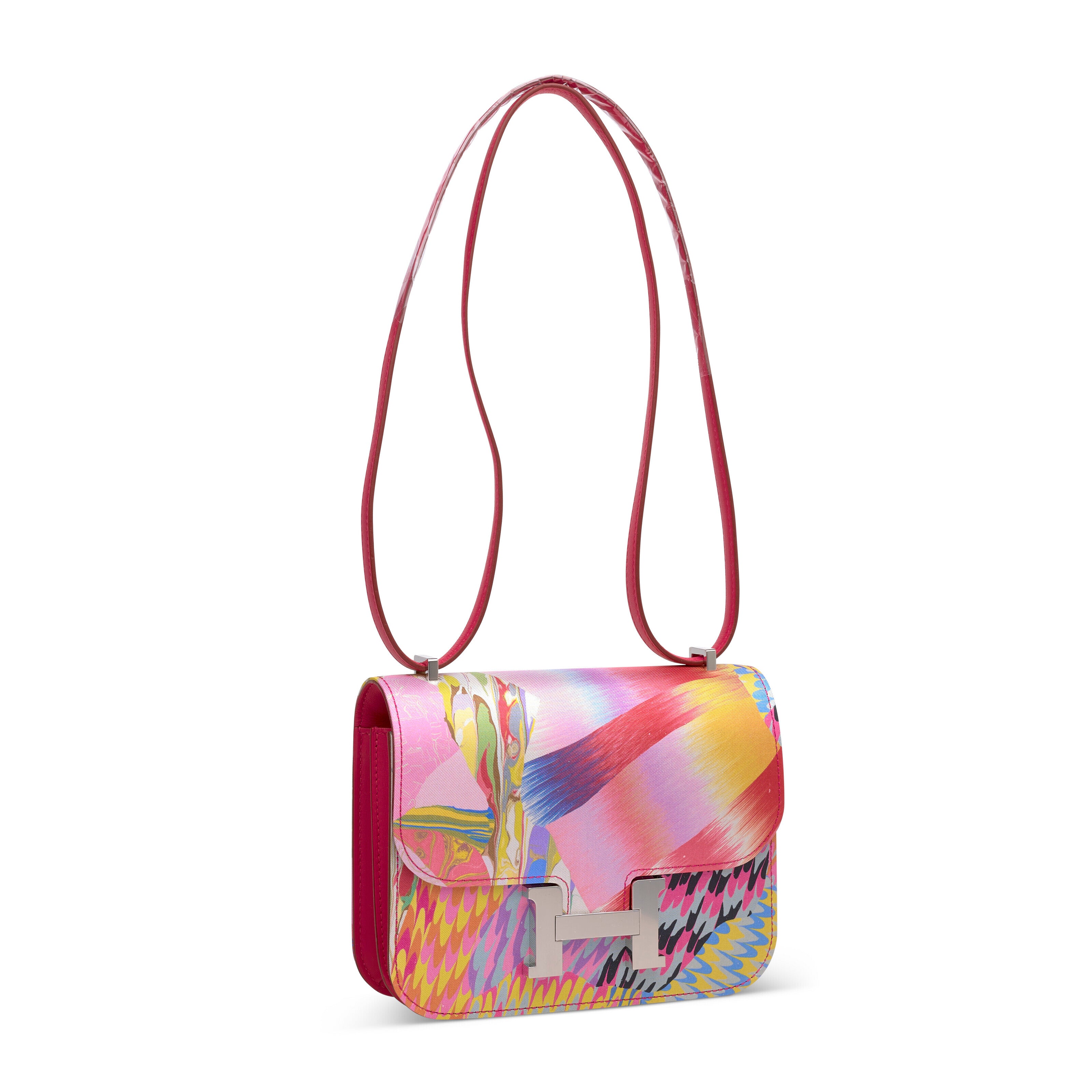 Hermès Constance 18 "Marble Silk" Rose Mexico Swift Palladium Hardware