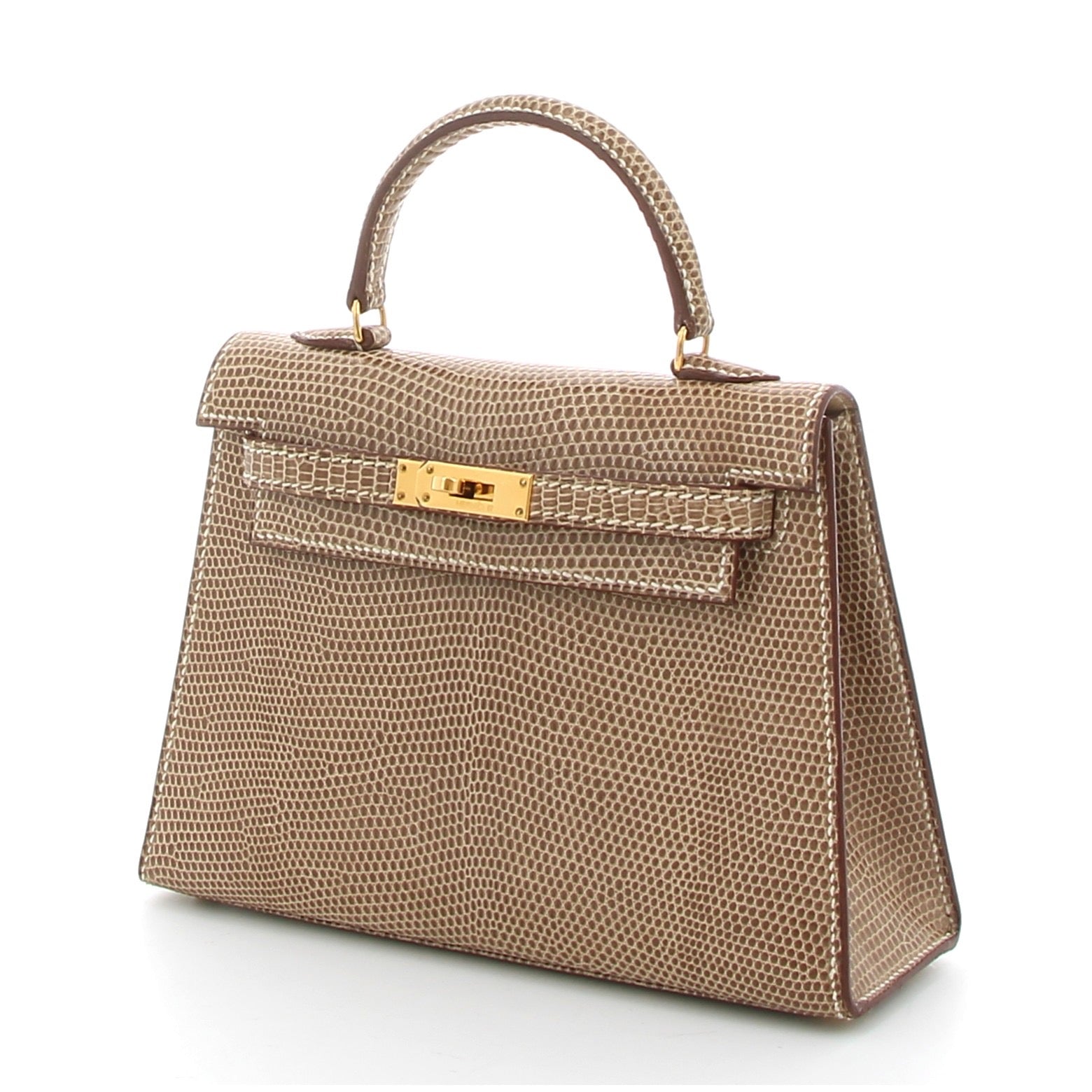 Hermès Kelly 15 Lizard Grey GHW – Vintage 1993