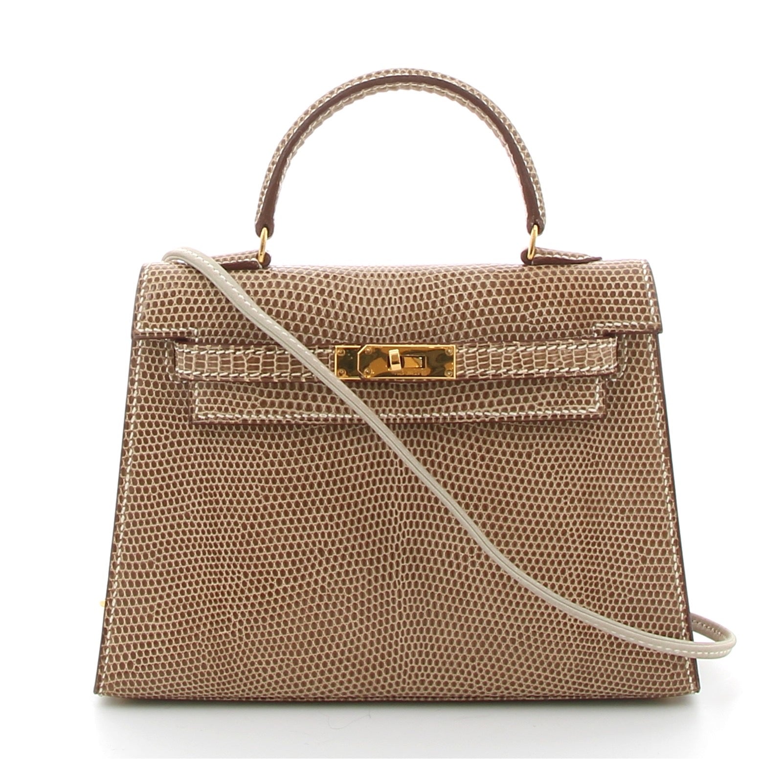 Hermès Kelly 15 Lizard Grey GHW – Vintage 1993