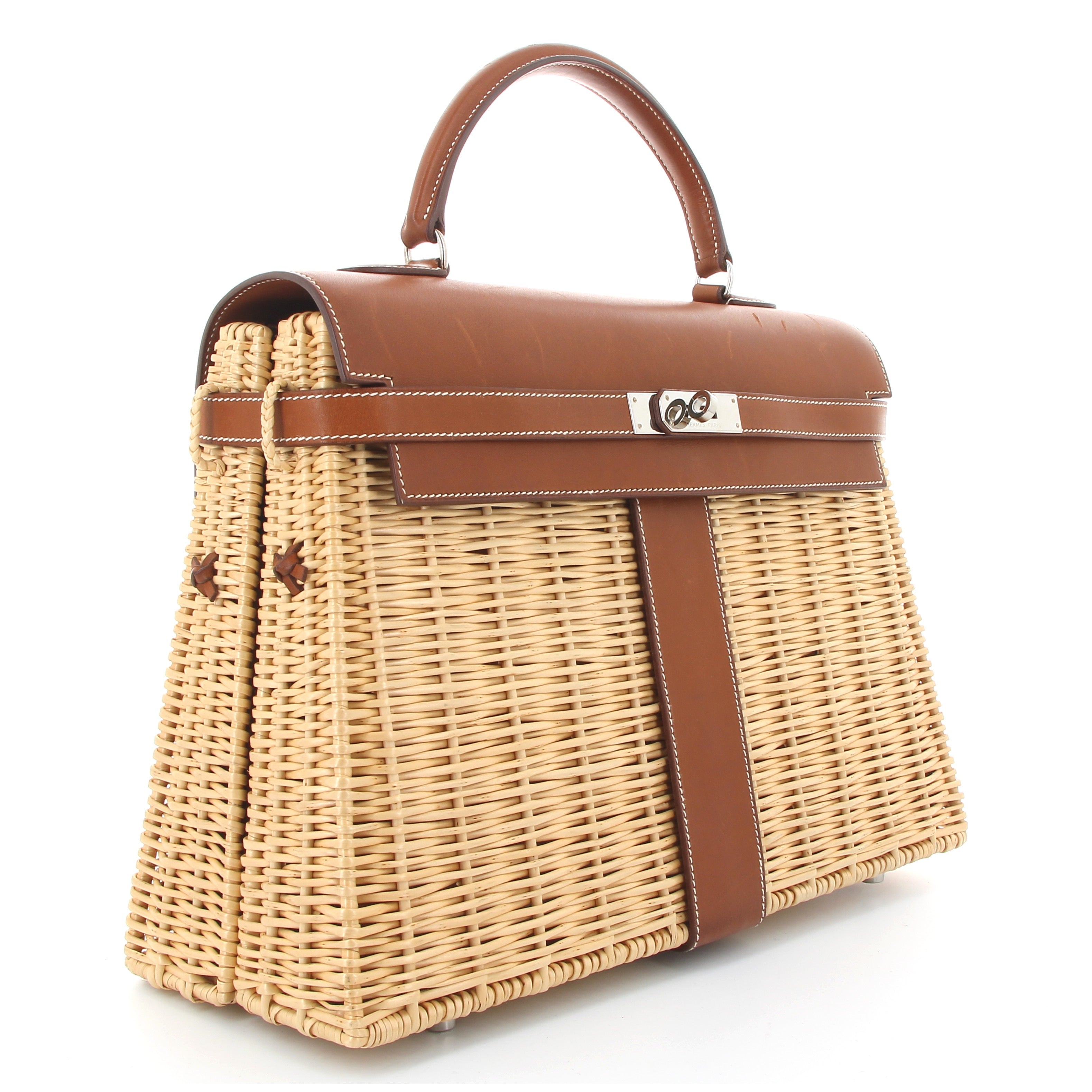 Hermès Kelly 35 Picnic Barenia Fauve PHW Limited Edition – Square N Excellent condition