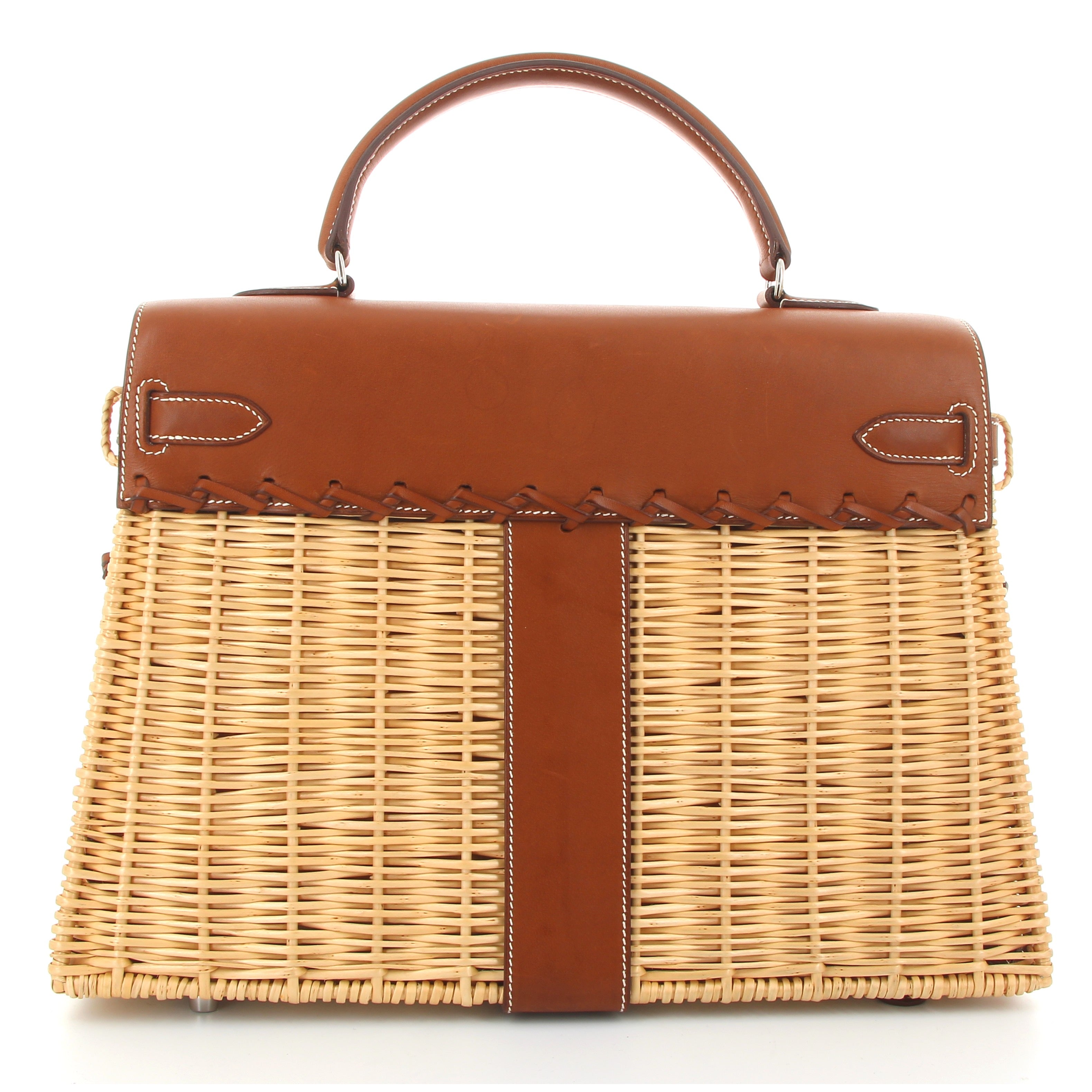 Hermès Kelly 35 Picnic Barenia Fauve PHW Limited Edition – Square N Excellent condition