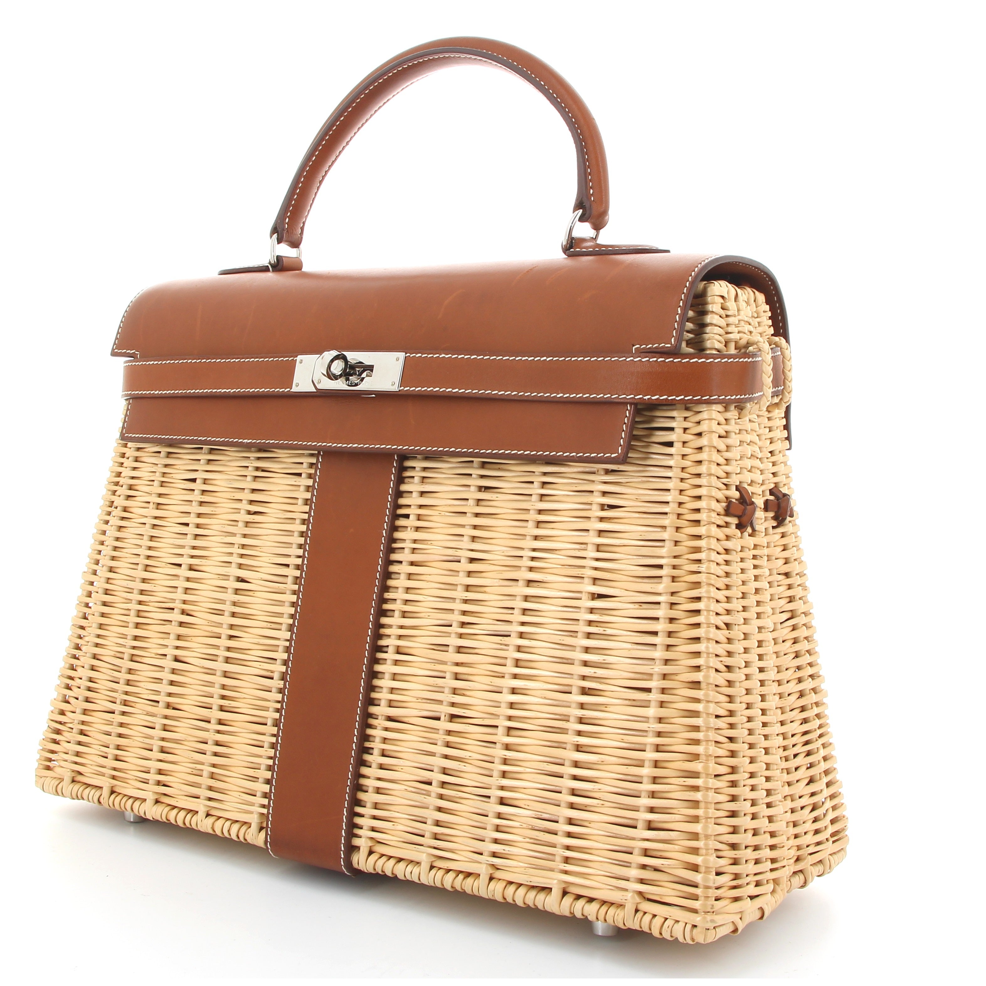 Hermès Kelly 35 Picnic Barenia Fauve PHW Limited Edition – Square N Excellent condition